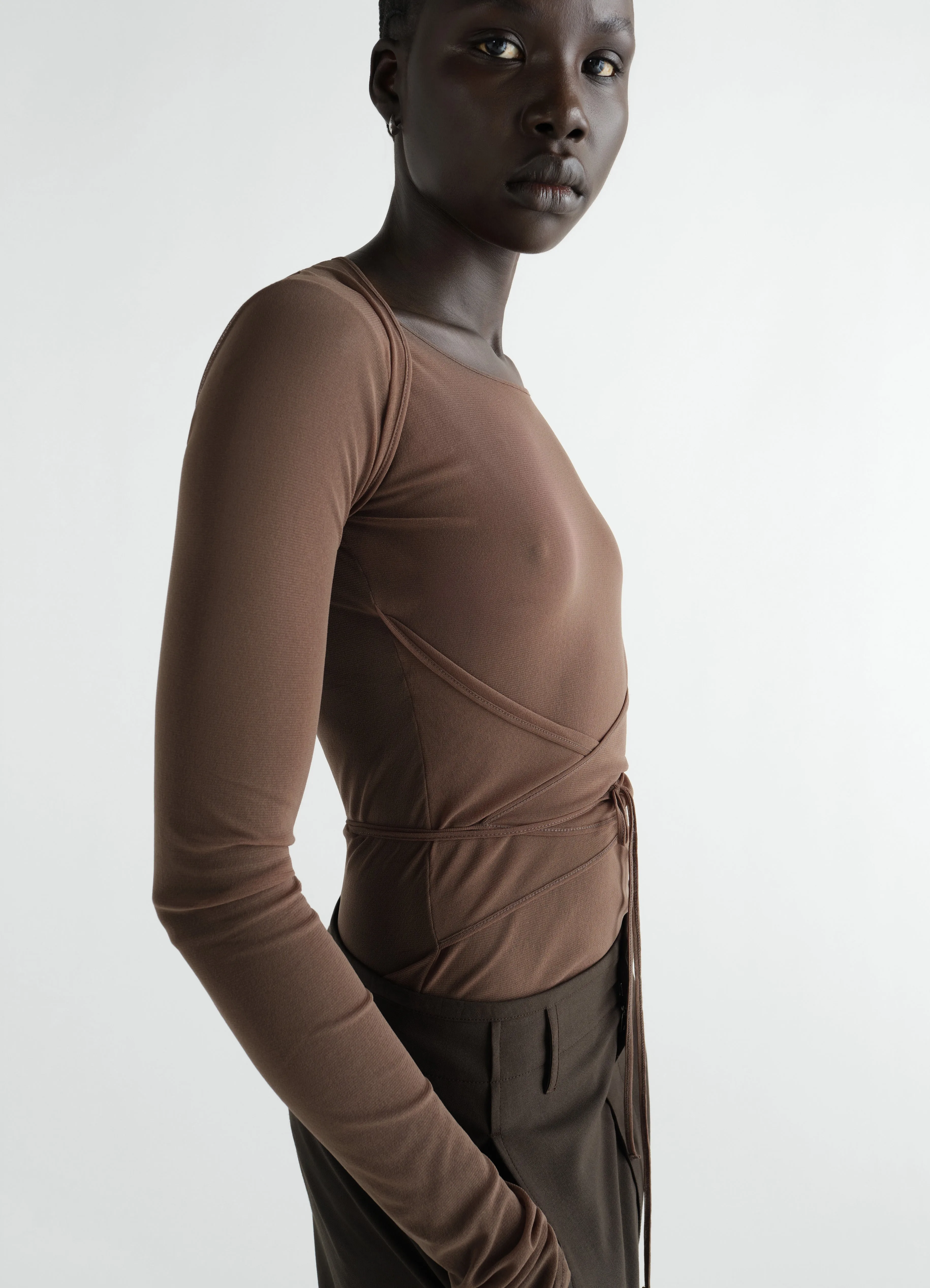 BALLERINA WRAP TOP IN MESH JERSEY sold by Lemaire product image thumbnail 3