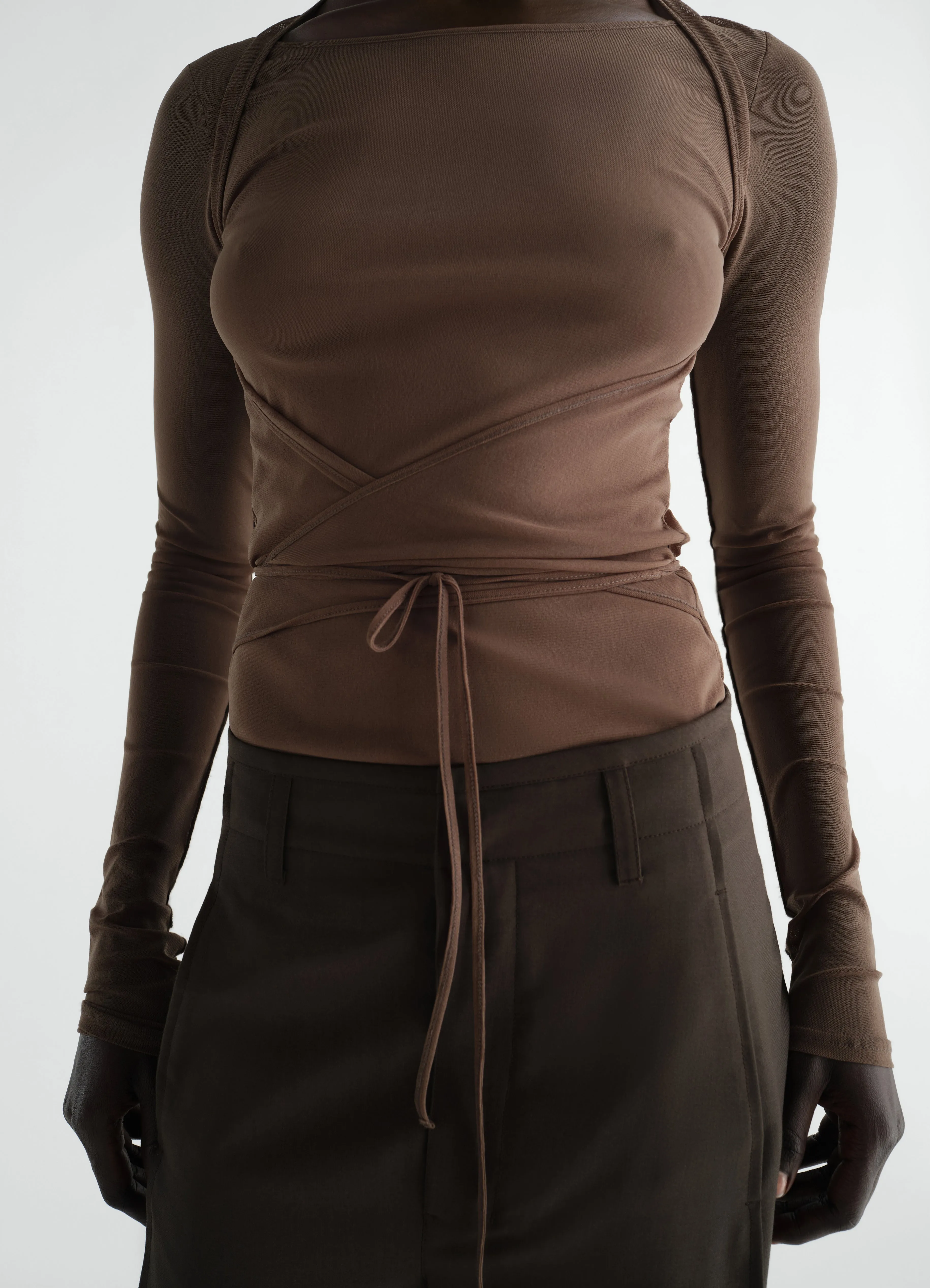 BALLERINA WRAP TOP IN MESH JERSEY sold by Lemaire product image thumbnail 4