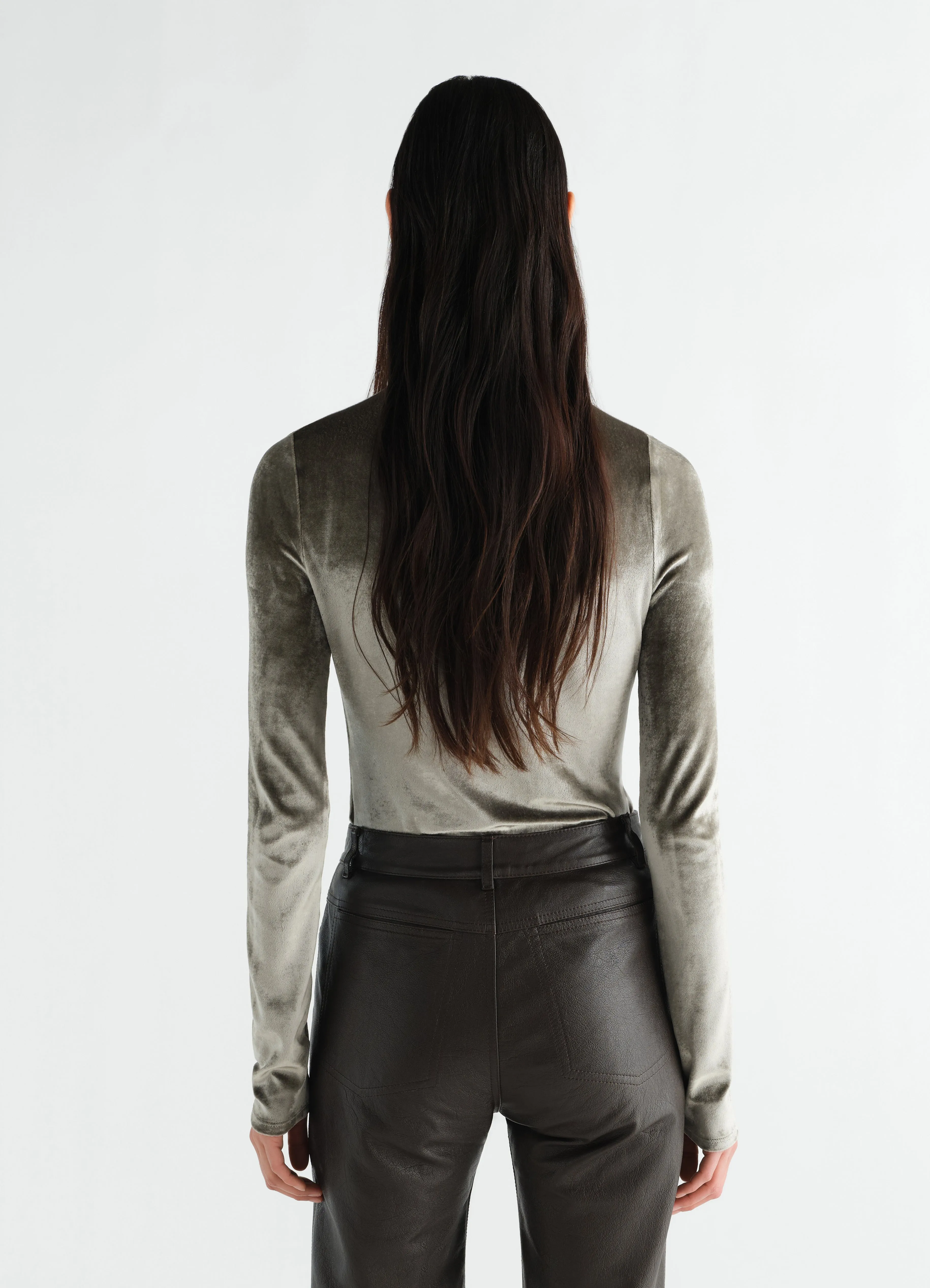 FITTED STAND-COLLAR TOP IN VELVET JERSEY sold by Lemaire product image thumbnail 5
