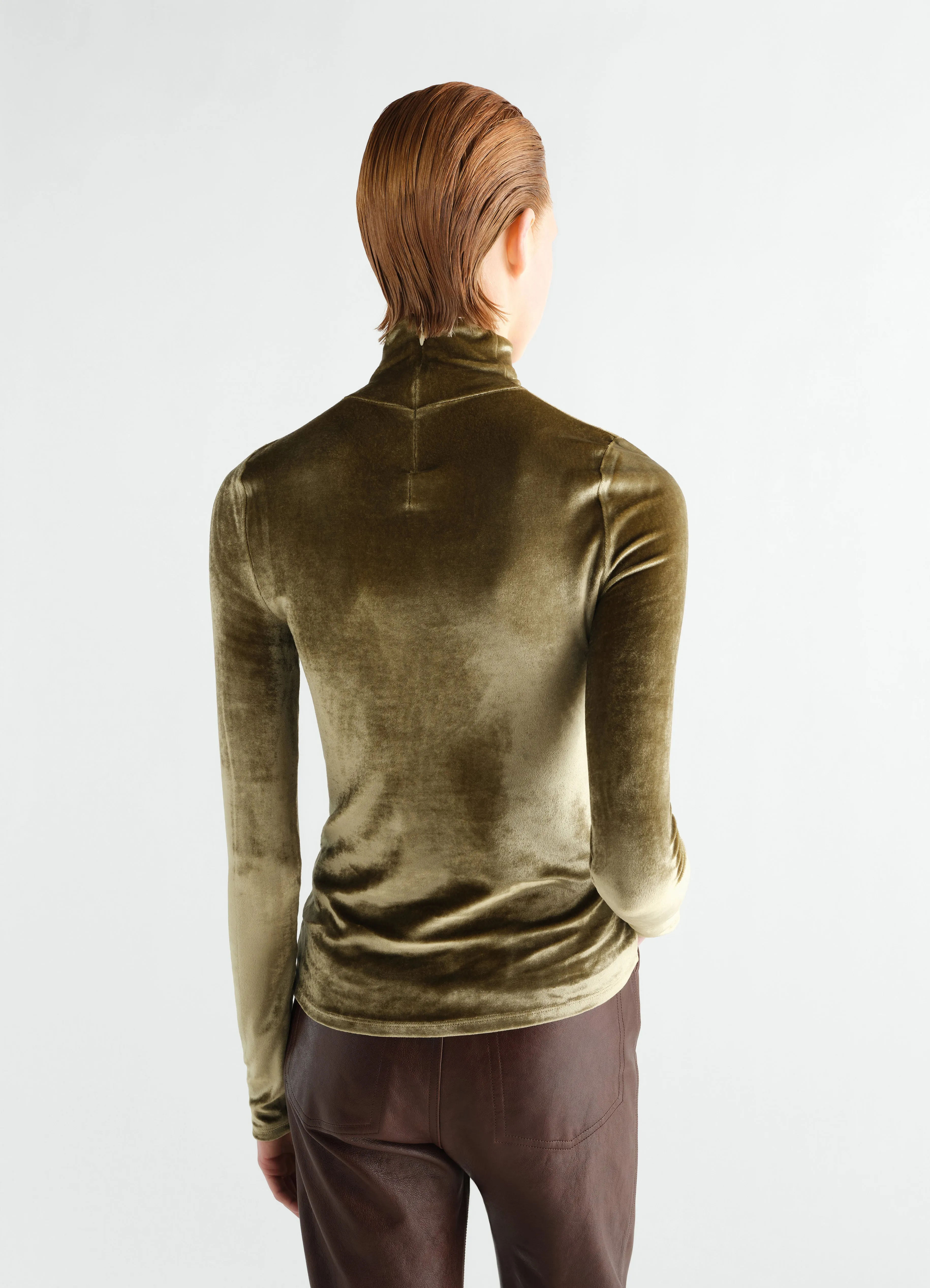 FITTED STAND-COLLAR TOP IN VELVET JERSEY sold by Lemaire product image thumbnail 5
