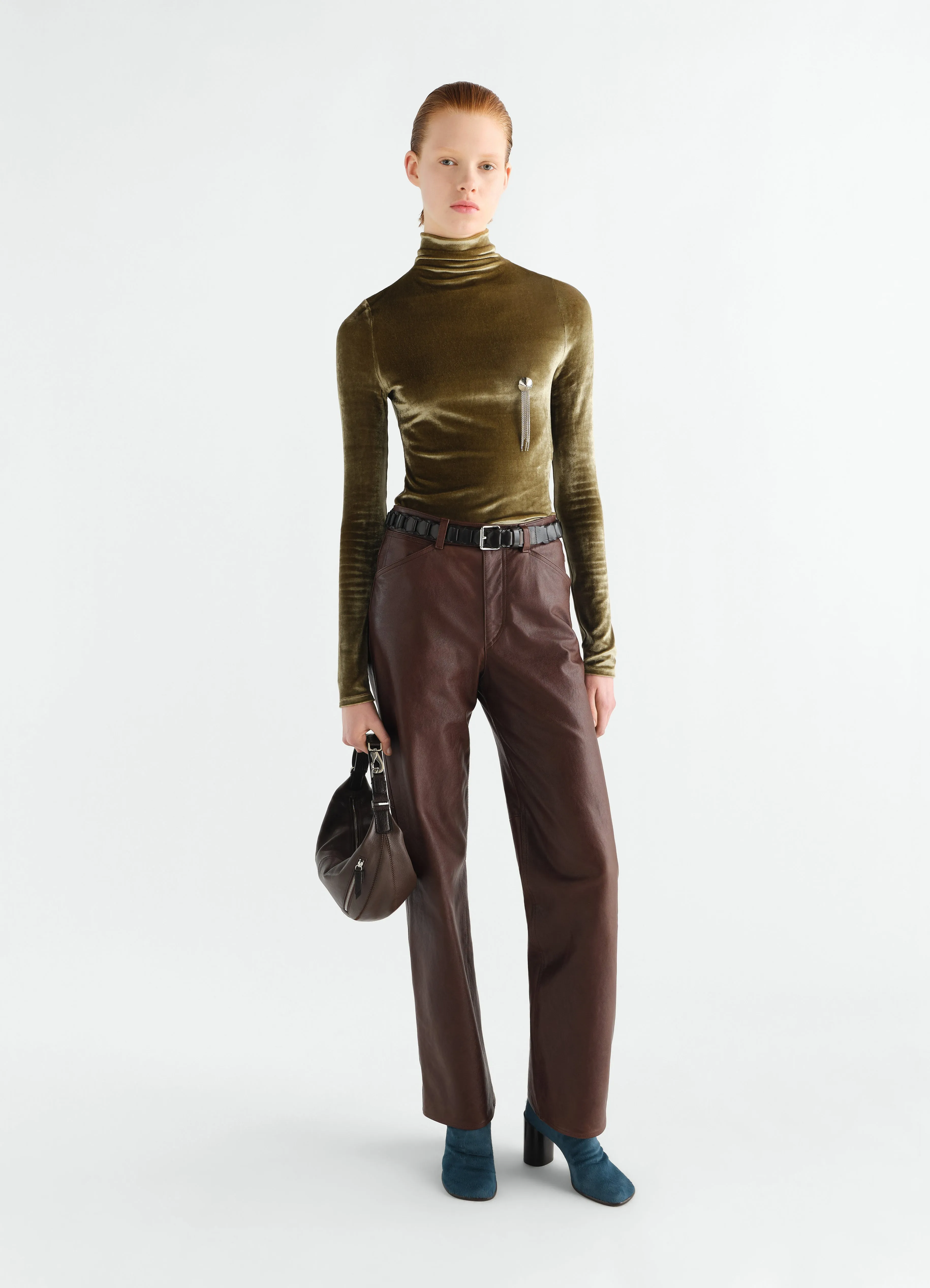 FITTED STAND-COLLAR TOP IN VELVET JERSEY sold by Lemaire product image thumbnail 2
