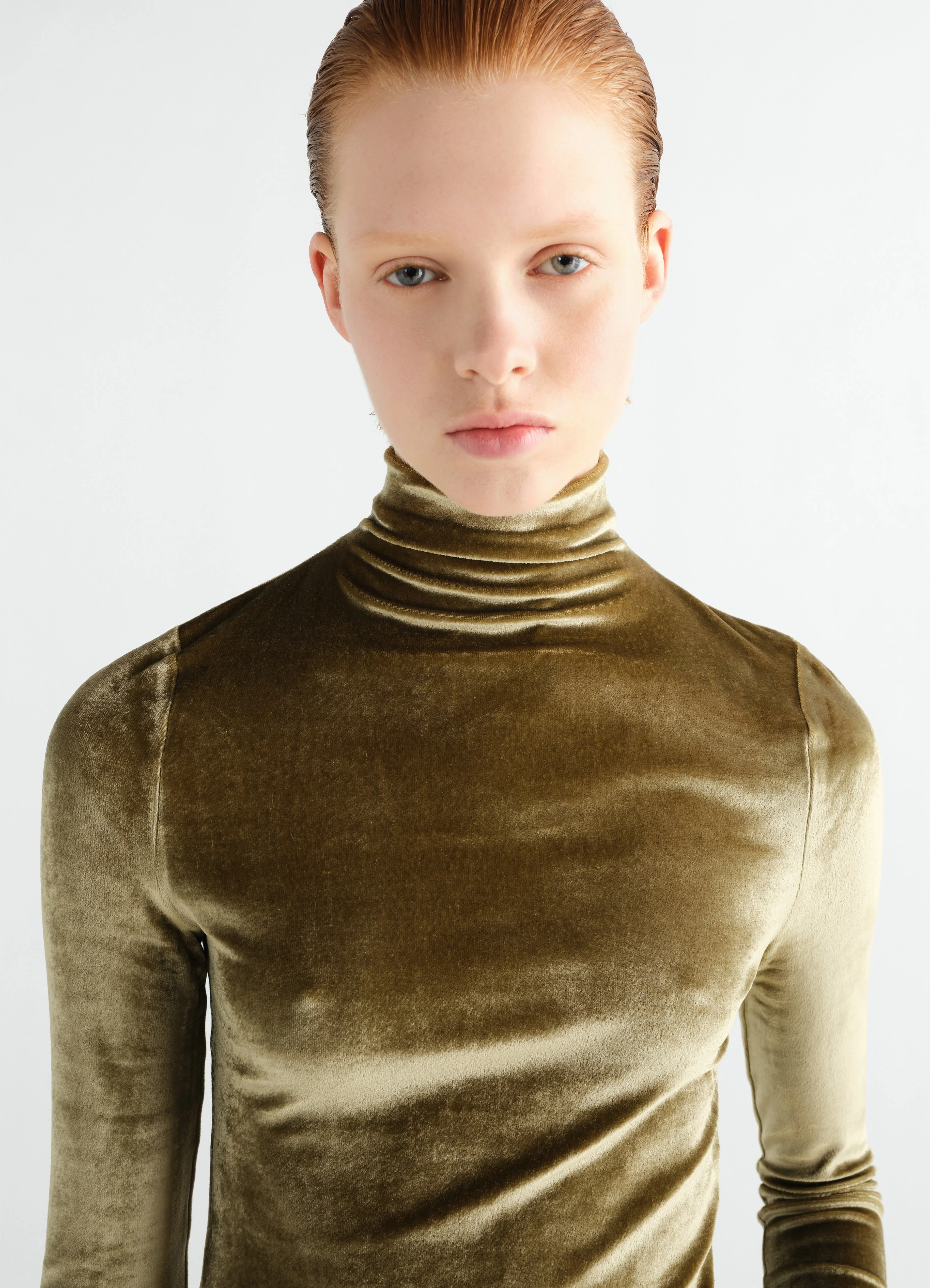 FITTED STAND-COLLAR TOP IN VELVET JERSEY sold by Lemaire product image thumbnail 4