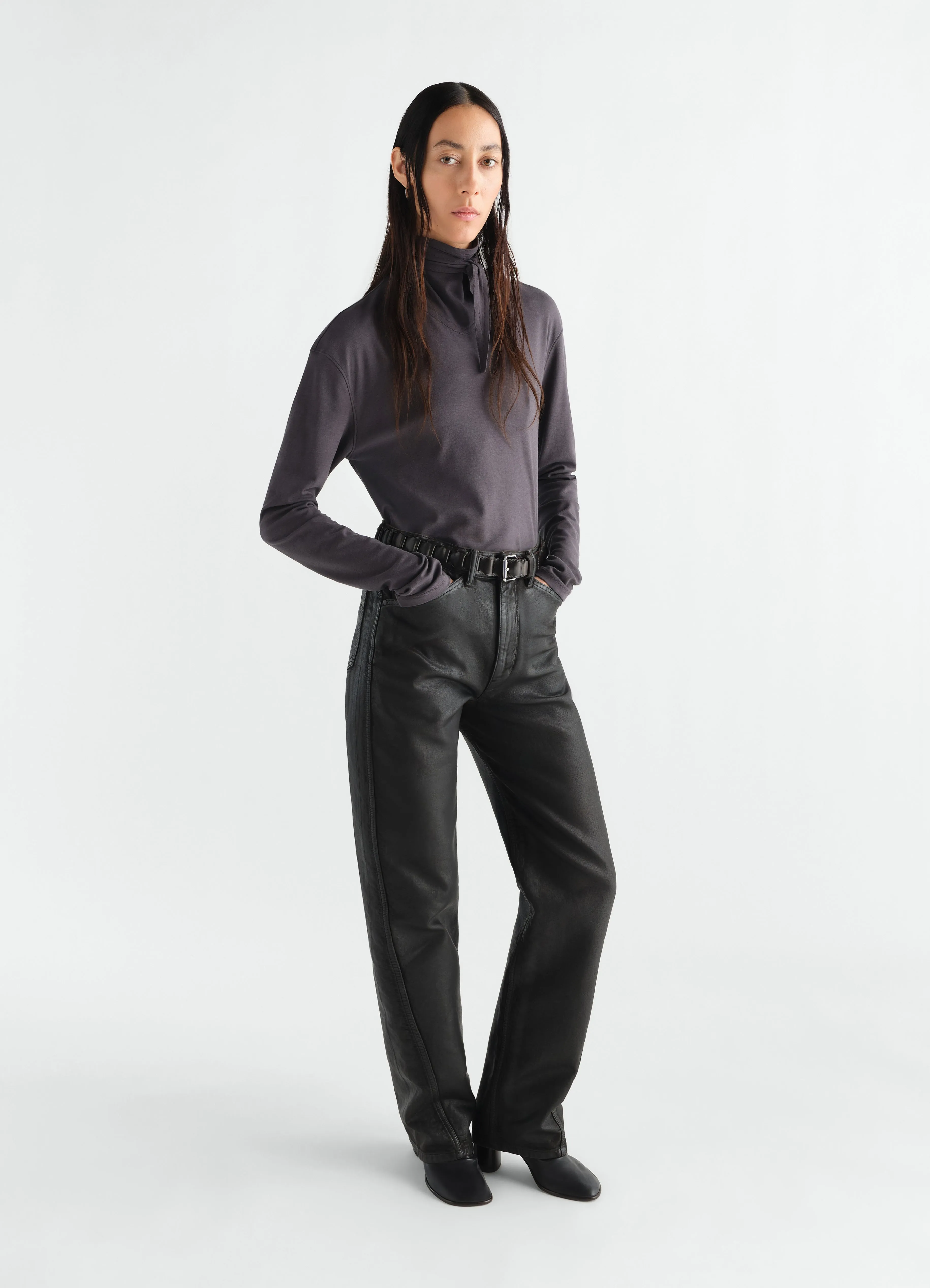 LONG-SLEEVE SCARF TOP IN SILKY JERSEY CREPE sold by Lemaire product image thumbnail 2