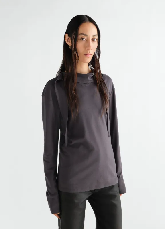LONG-SLEEVE SCARF TOP IN SILKY JERSEY CREPE made by Lemaire