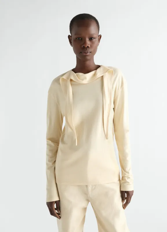LONG SLEEVE FOULARD TOP IN SILKY CREPE JERSEY made by Lemaire