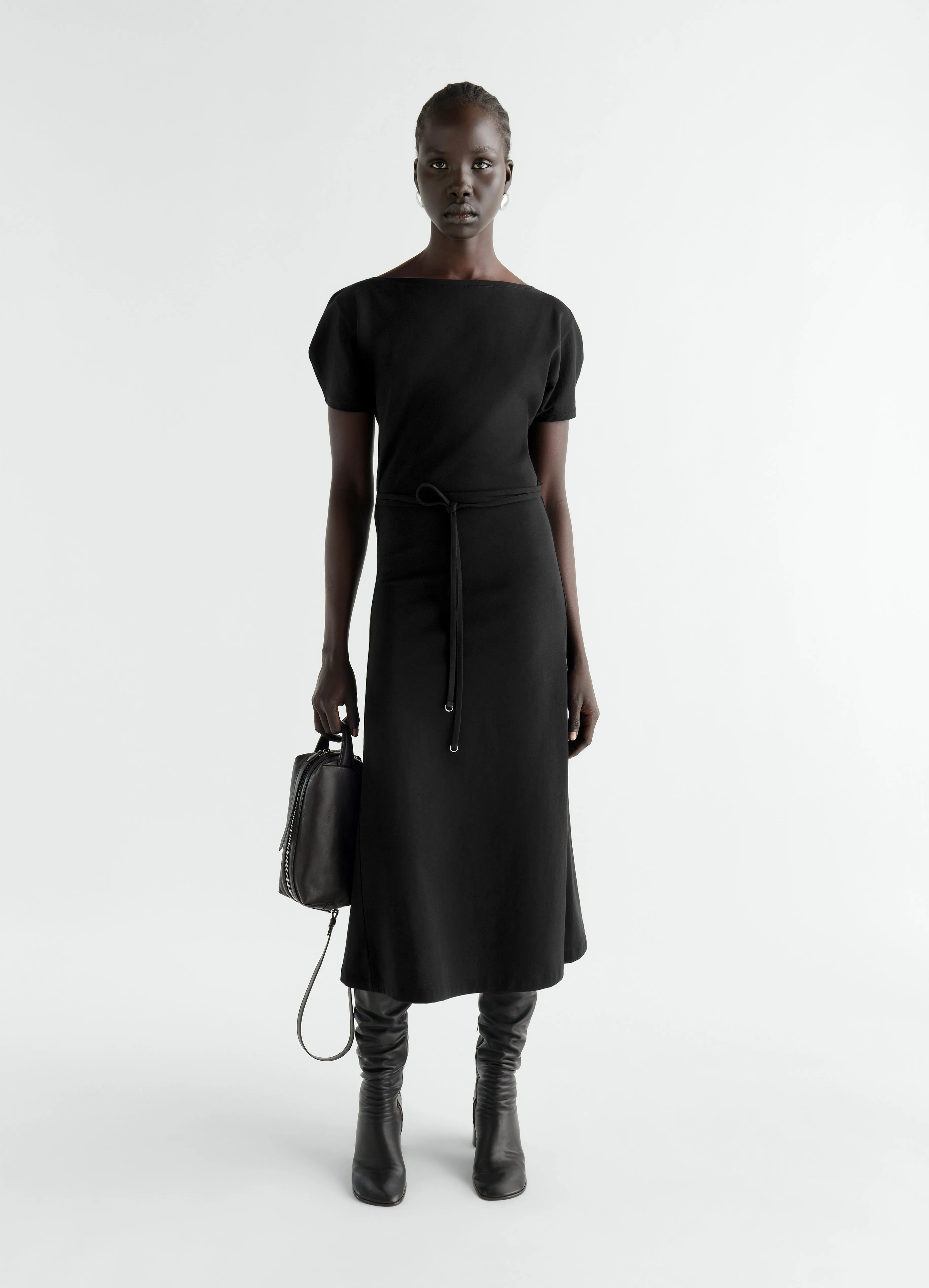 BELTED DRESS IN HEAVY COTTON JERSEY sold by Lemaire