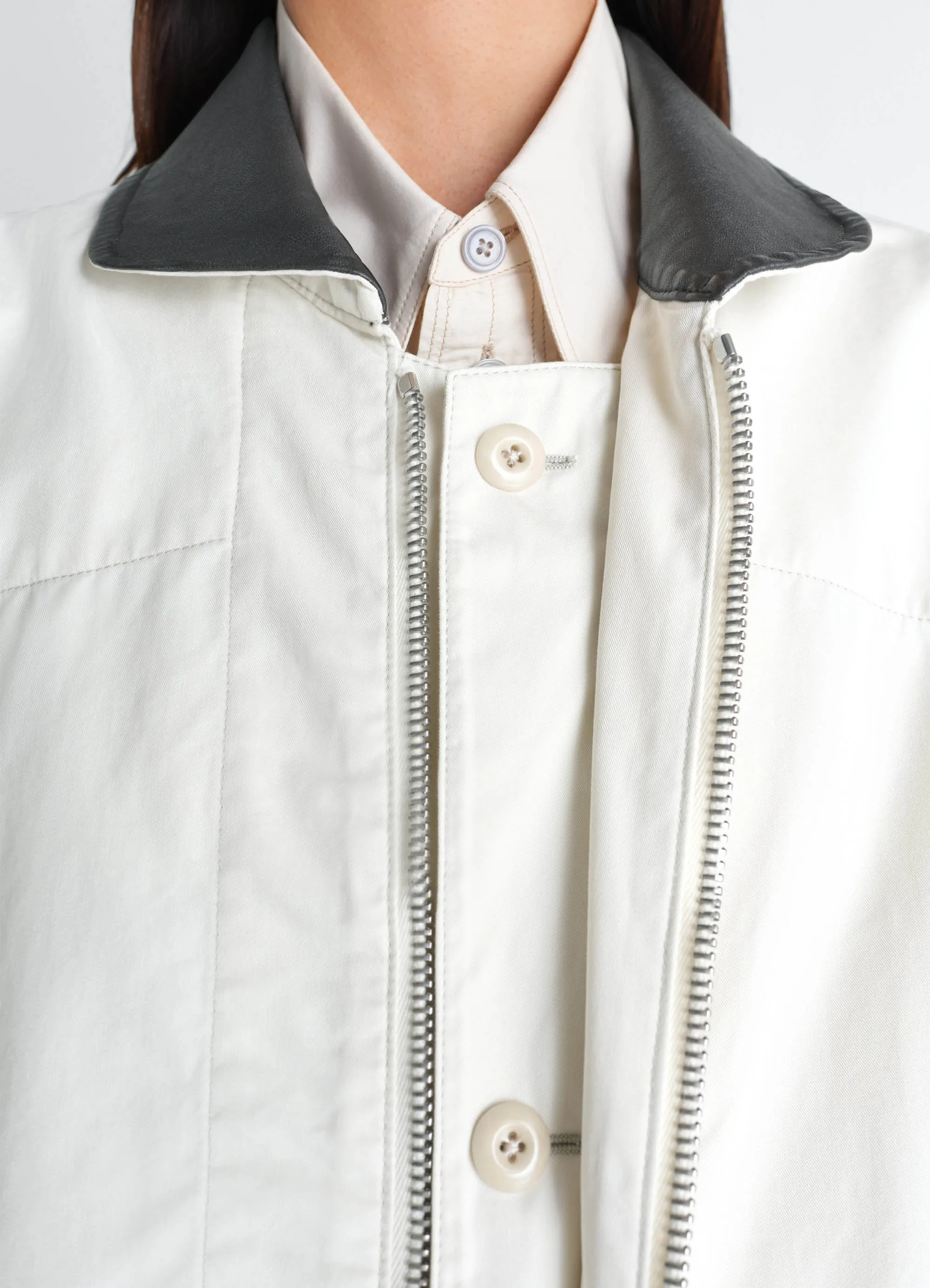 LEATHER COLLAR BLOUSON IN COTTON TWILL sold by Lemaire product image thumbnail 5