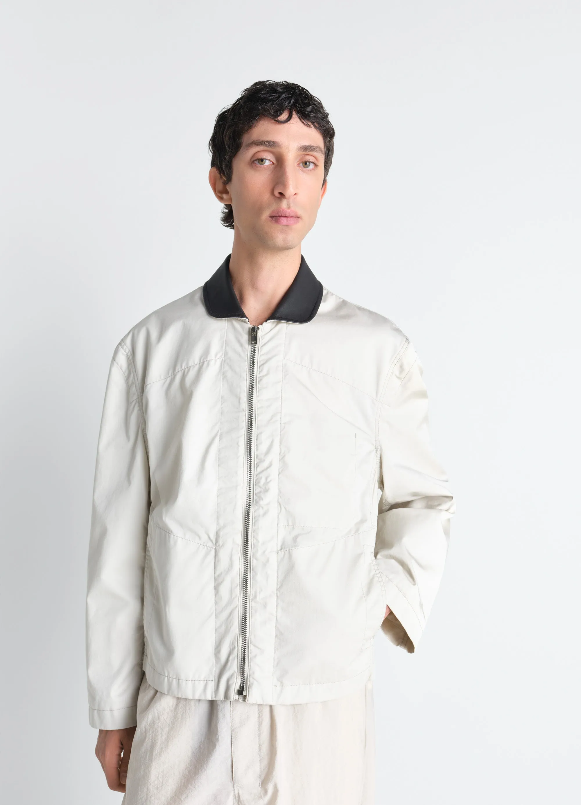 LEATHER COLLAR BLOUSON IN COTTON TWILL sold by Lemaire product image thumbnail 4