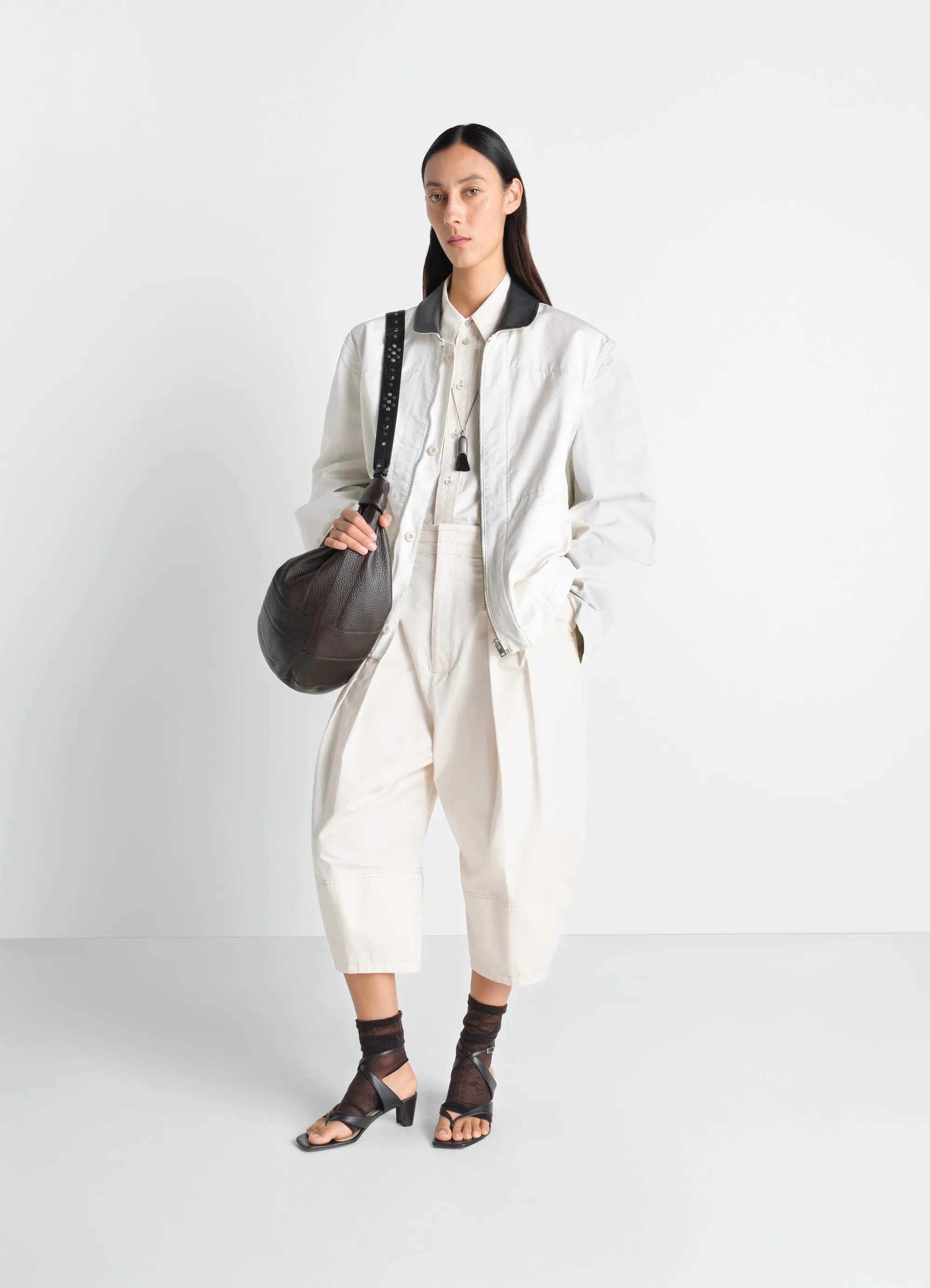 LEATHER COLLAR BLOUSON IN COTTON TWILL sold by Lemaire product image thumbnail 2