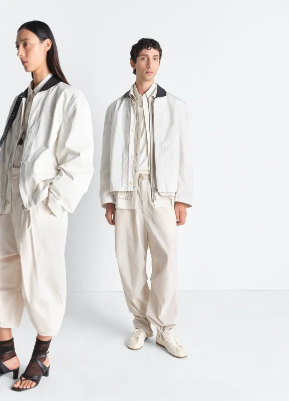LEATHER COLLAR BLOUSON IN COTTON TWILL made by Lemaire