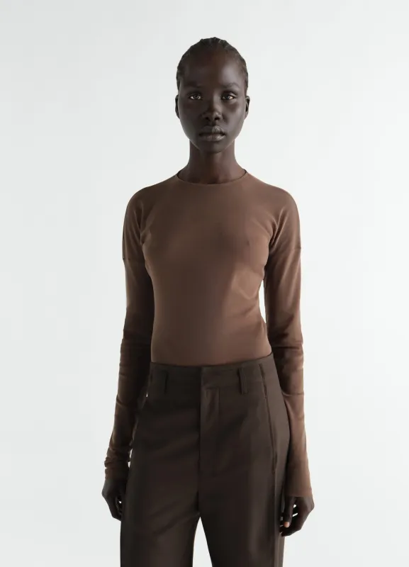 LONG-SLEEVE BALLERINA-STYLE TOP IN MESH JERSEY made by Lemaire