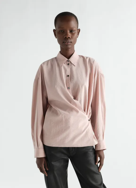 STRAIGHT COLLAR TWISTED SHIRT IN DRY SILK made by Lemaire