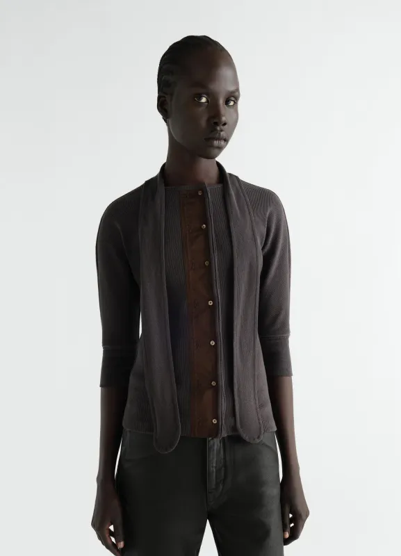 ASCOT T-SHIRT IN LINEN AND COTTON RIBBED JERSEY made by Lemaire