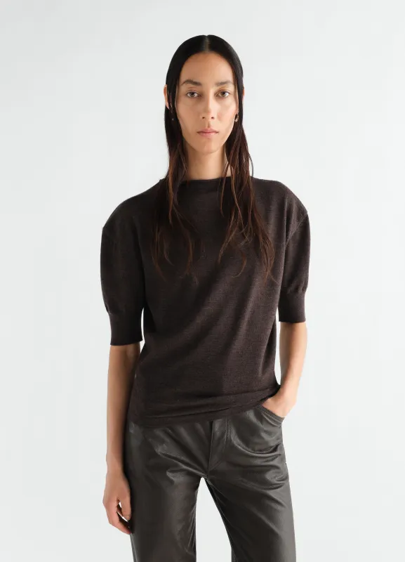 SHORT-SLEEVE SWEATER IN FINE MERINO WOOL made by Lemaire