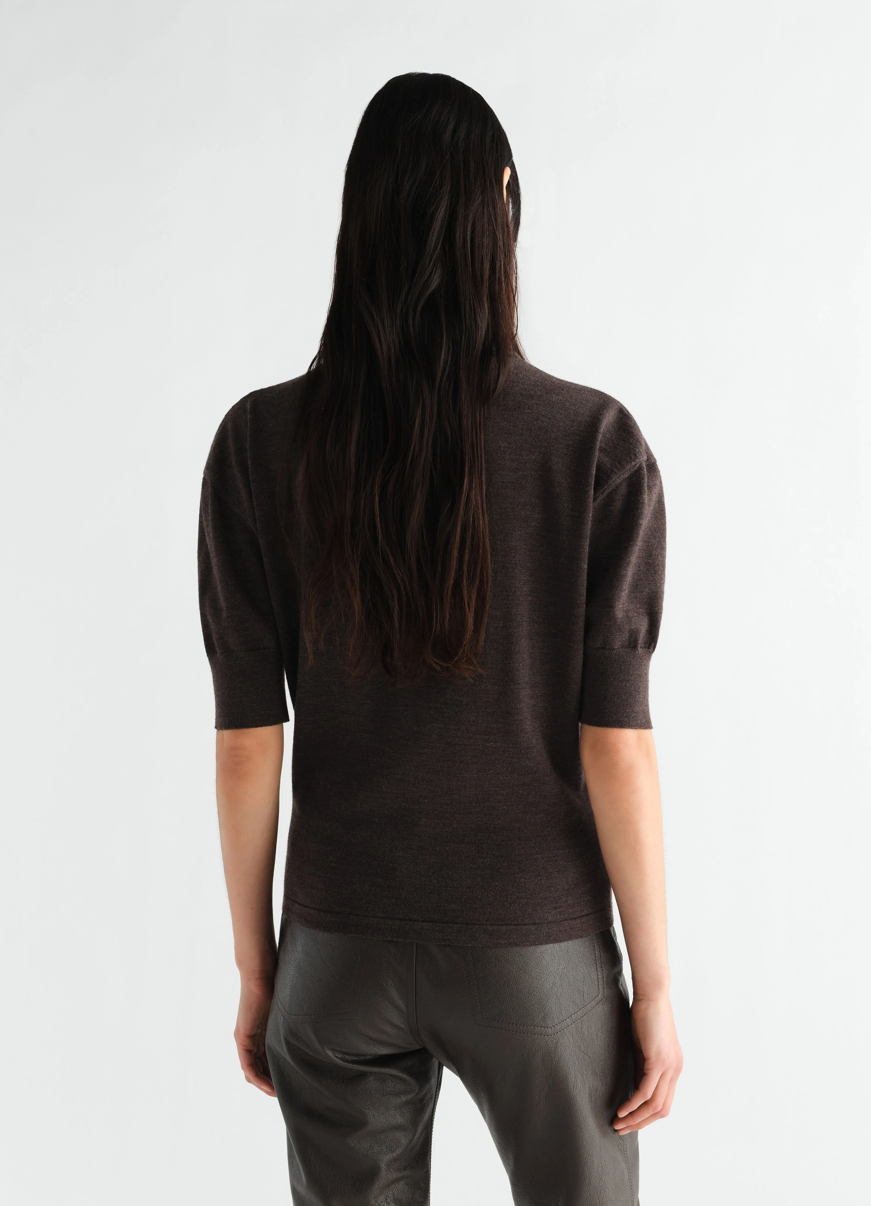 SHORT-SLEEVE SWEATER IN FINE MERINO WOOL sold by Lemaire product image thumbnail 5