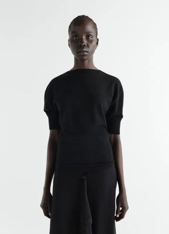 SHORT-SLEEVE SWEATER IN FINE MERINO WOOL made by Lemaire