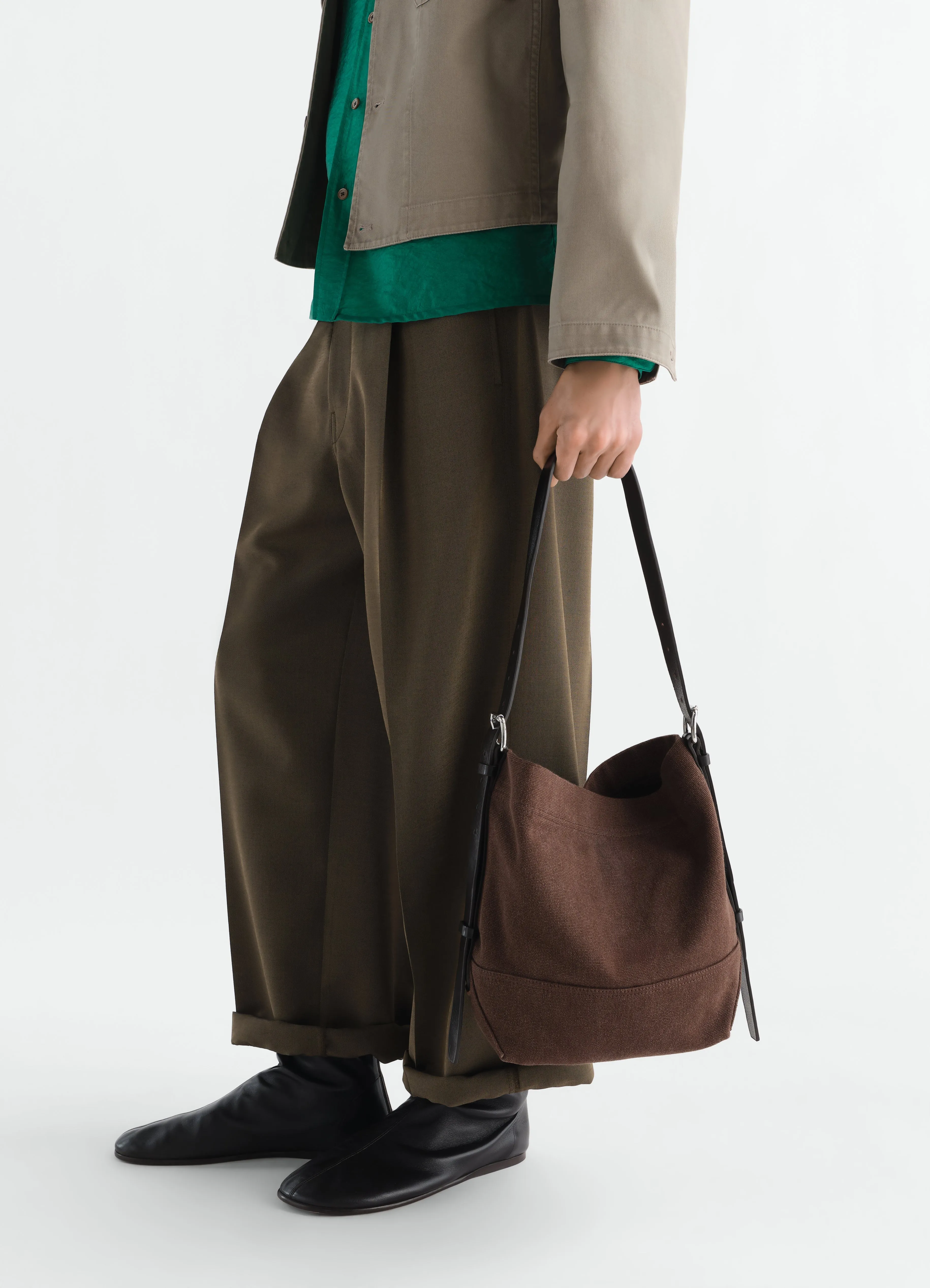 SMALL BELTED TOTE BAG IN HEAVY ECO COTTON CANVAS sold by Lemaire product image thumbnail 3