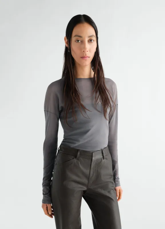 LONG-SLEEVE BALLERINA-STYLE TOP IN MESH JERSEY made by Lemaire