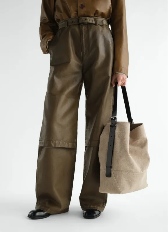 BELTED TOTE BAG IN HEAVY ECO COTTON CANVAS made by Lemaire