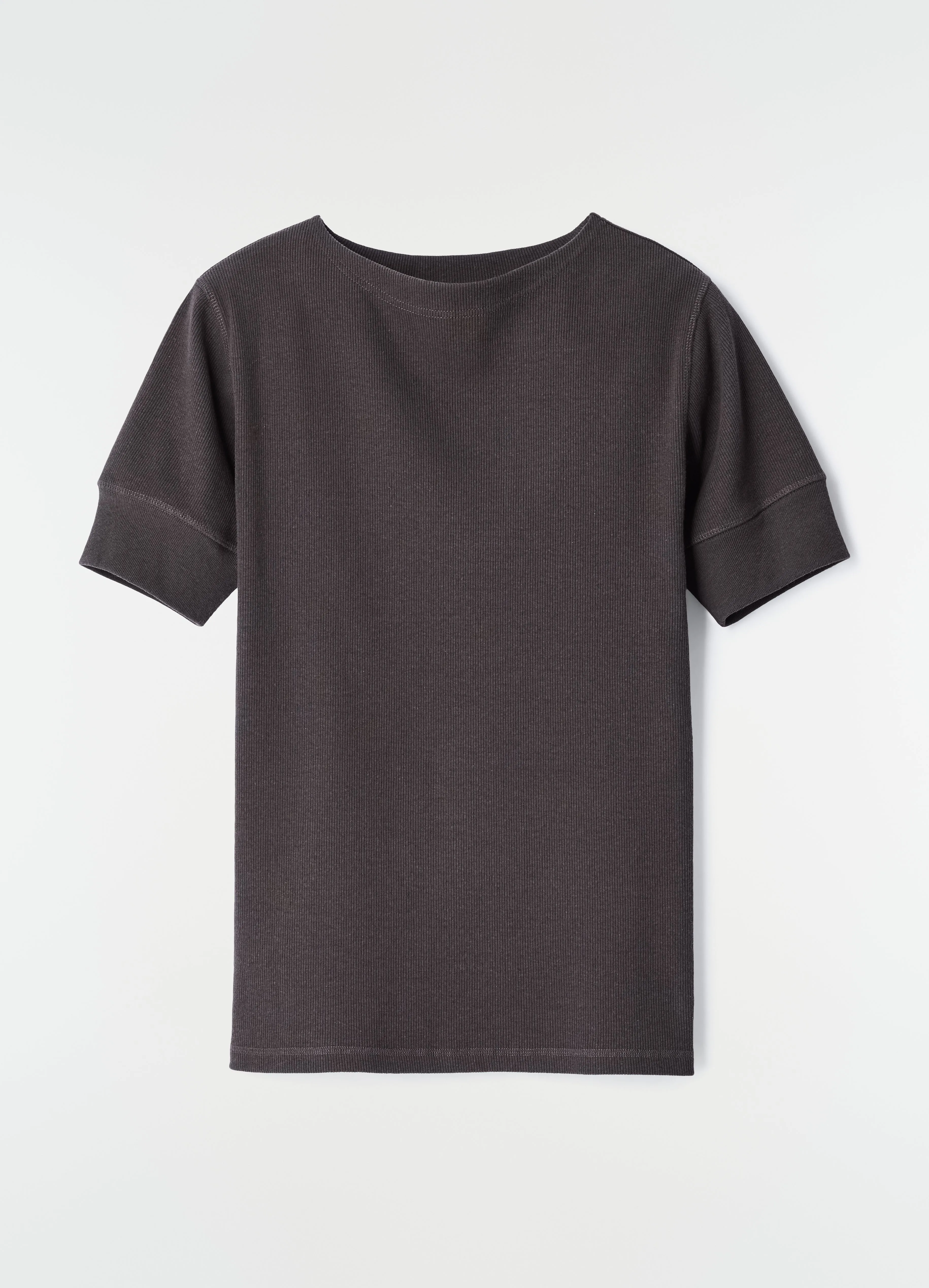 BOAT-NECK T-SHIRT IN LINEN AND COTTON RIBBED JERSEY sold by Lemaire product image thumbnail 3
