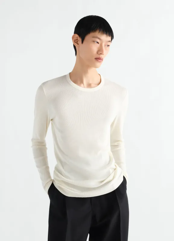 LONG-SLEEVE TOP IN RIBBED JERSEY made by Lemaire