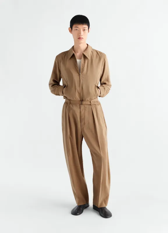 BELTED RELAXED PANTS IN DRY SILK made by Lemaire