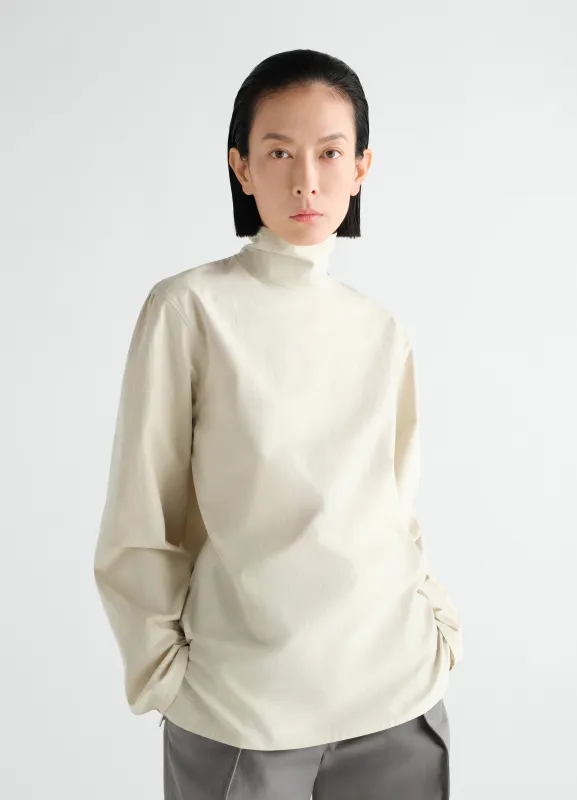 STAND-COLLAR TOP IN LIGHT COTTON CHAMBRAY made by Lemaire