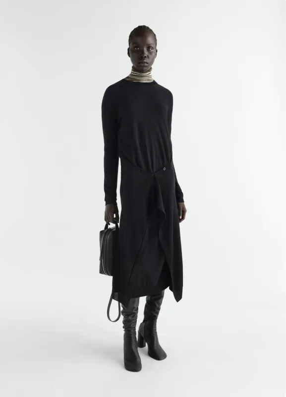 BUTTONED DRESS IN MERINO WOOL BLEND made by Lemaire