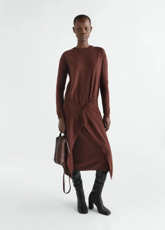 BUTTONED DRESS IN MERINO WOOL BLEND made by Lemaire