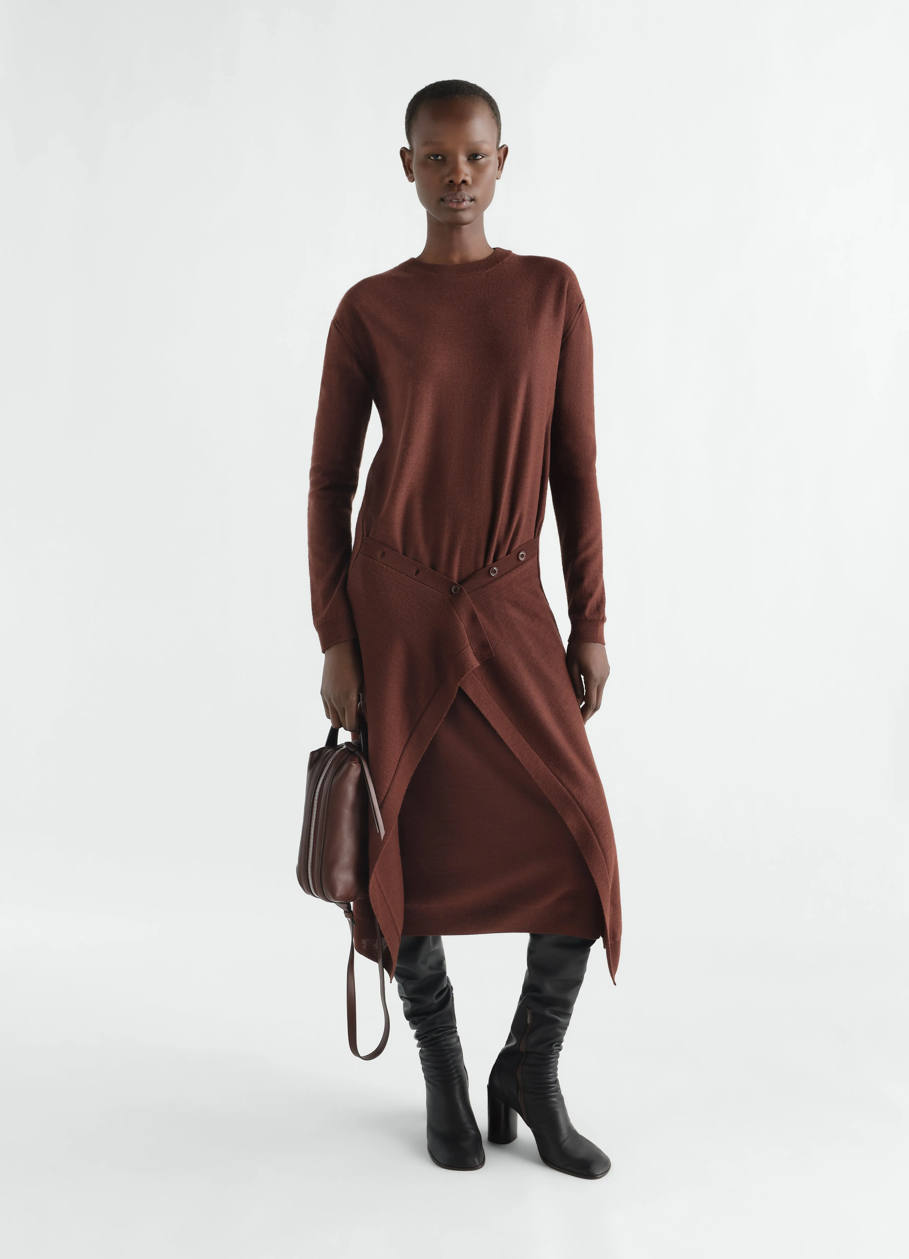 BUTTONED DRESS IN MERINO WOOL BLEND sold by Lemaire