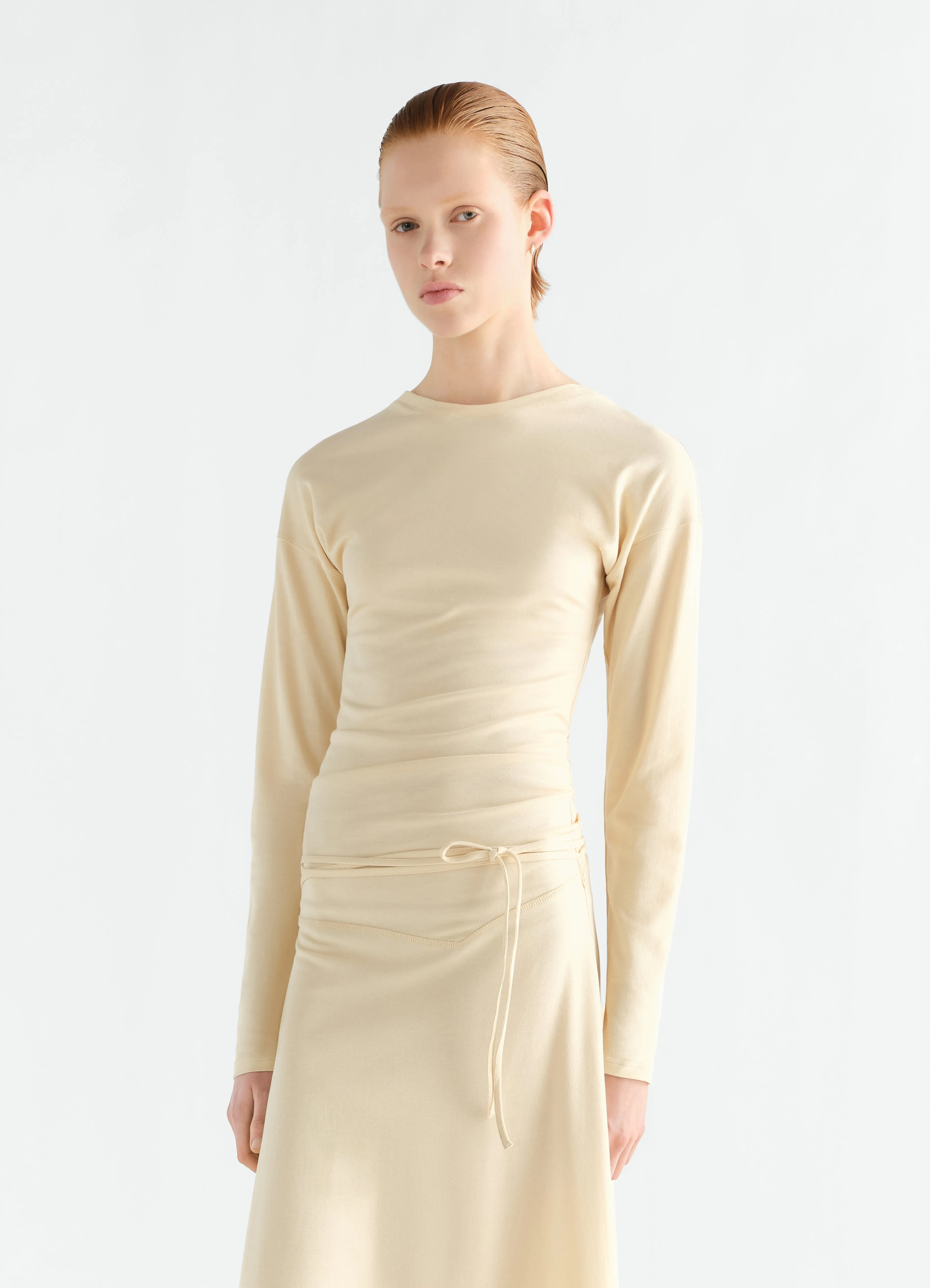 FLUID LONG-SLEEVE DRESS IN SILKY JERSEY CREPE sold by Lemaire product image thumbnail 2