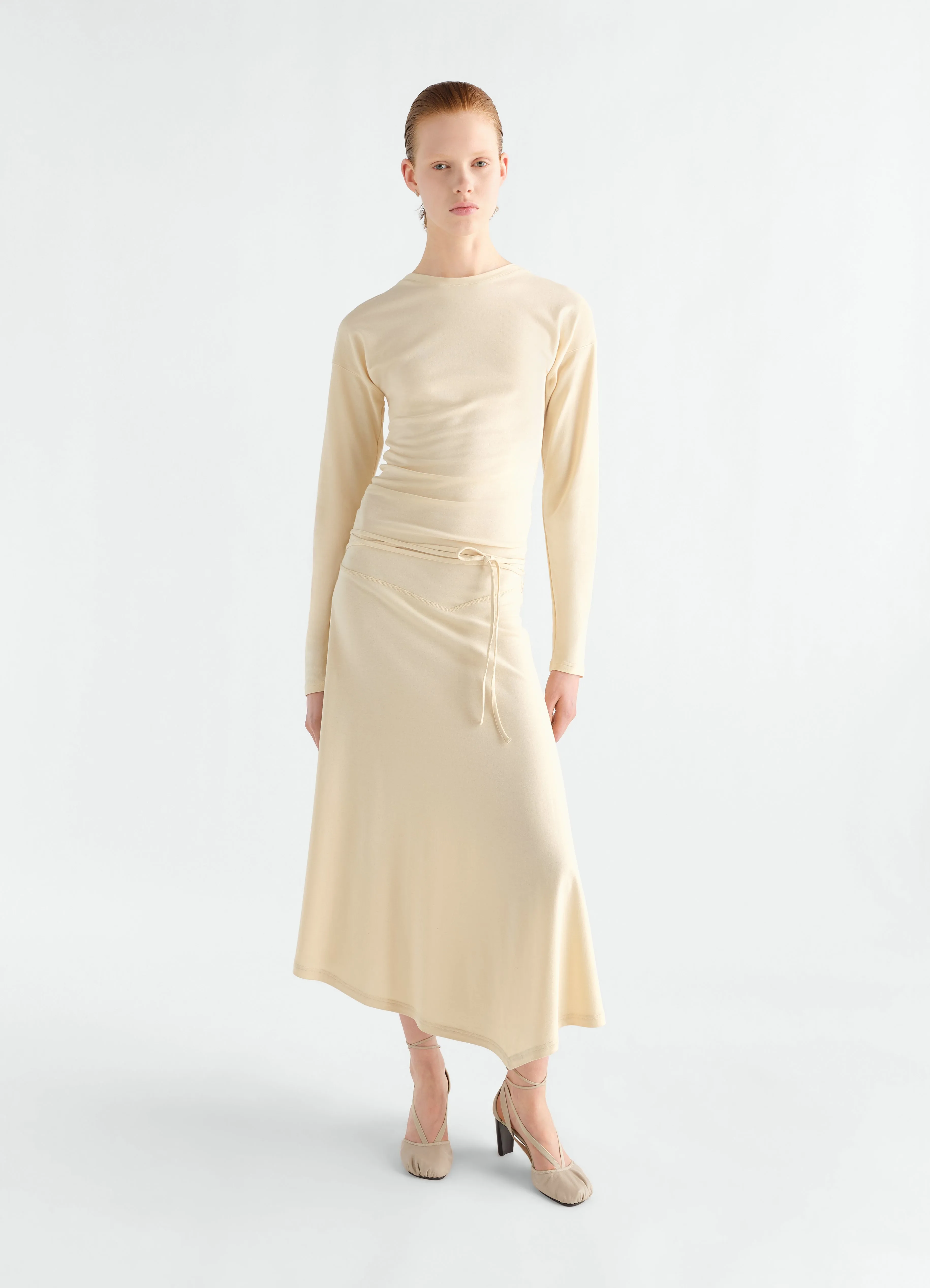 FLUID LONG-SLEEVE DRESS IN SILKY JERSEY CREPE sold by Lemaire