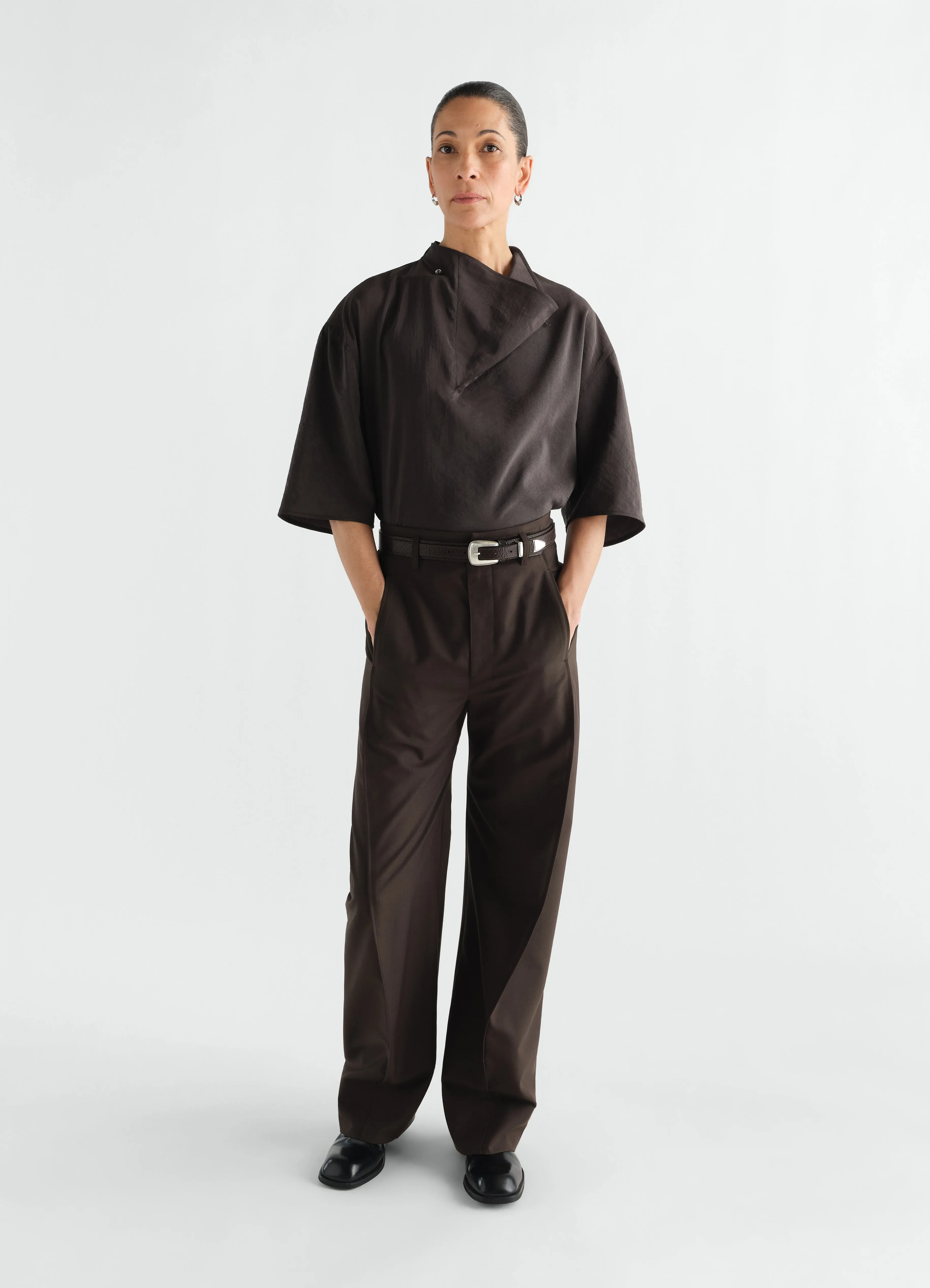 SOFT COLLAR TOP IN DRY SILK sold by Lemaire product image thumbnail 2