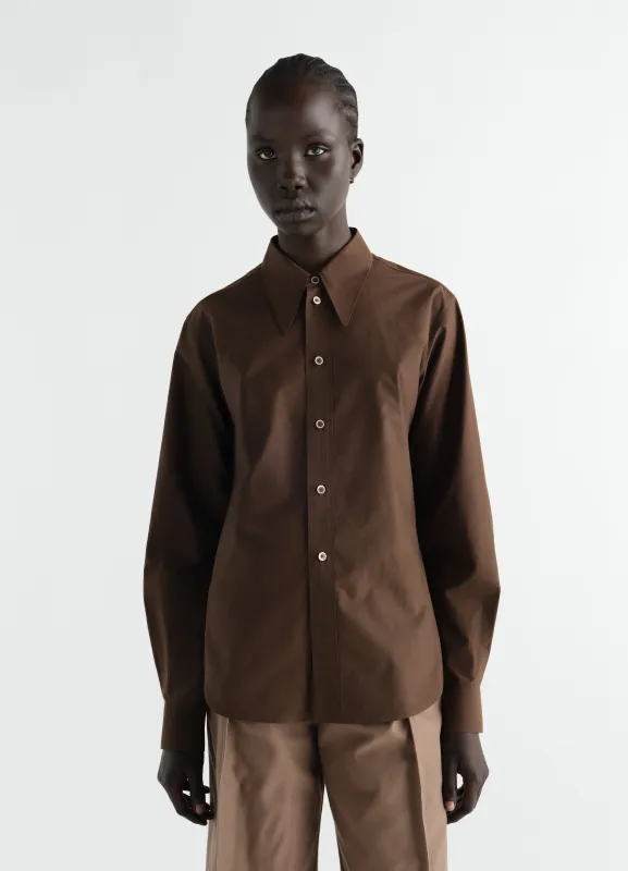 POINTED COLLAR SHIRT IN WASHED COTTON SILK made by Lemaire