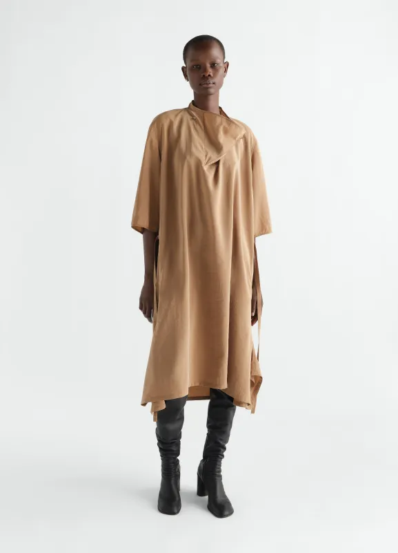 SOFT-COLLAR DRESS IN DRY SILK made by Lemaire