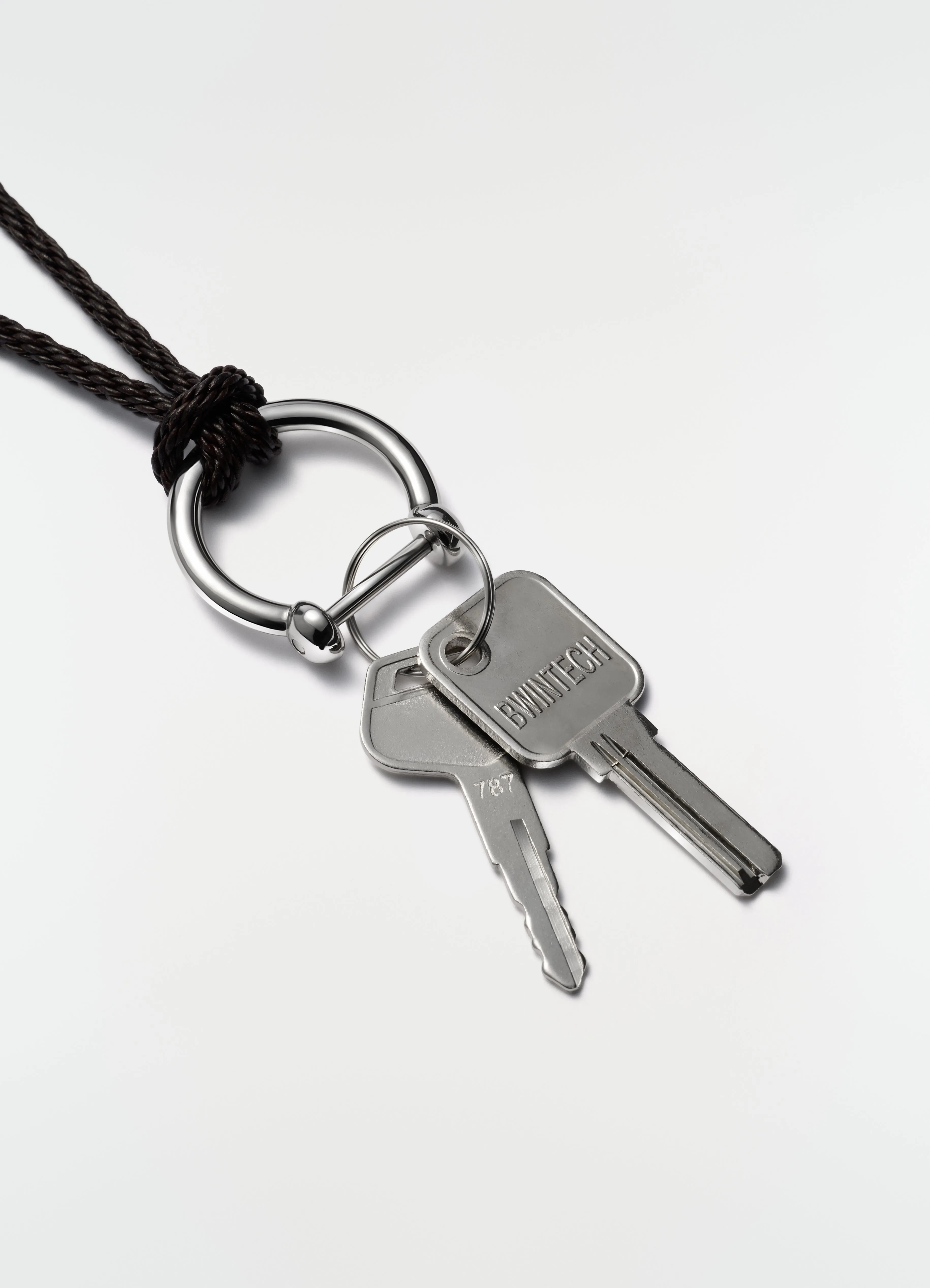 KEYRING NECKLACE WITH BRAIDED RECYCLED LEATHER CORD sold by Lemaire product image thumbnail 3