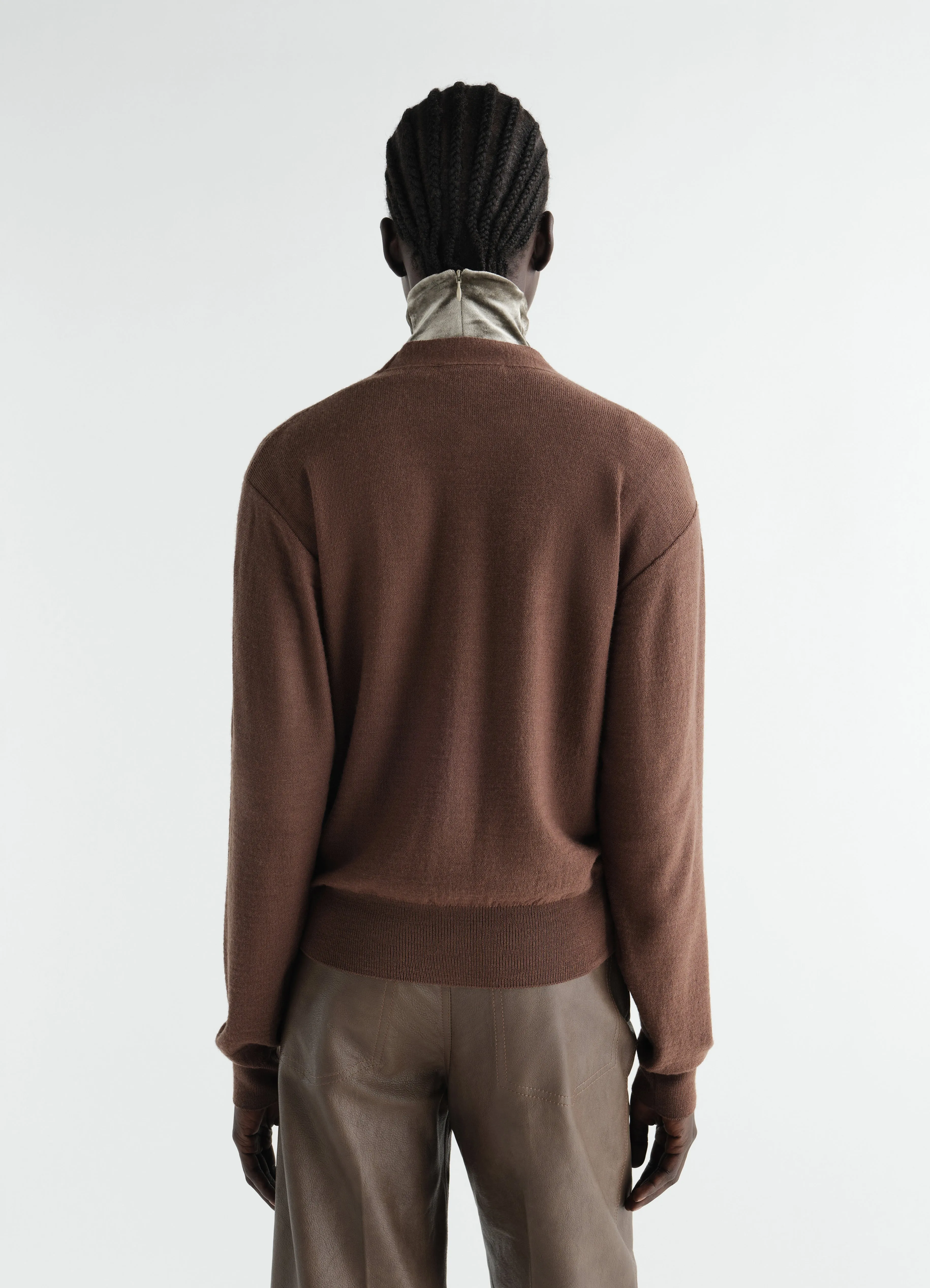 TROMPE-L’ŒIL CARDIGAN IN MERINO WOOL BLEND sold by Lemaire product image thumbnail 5