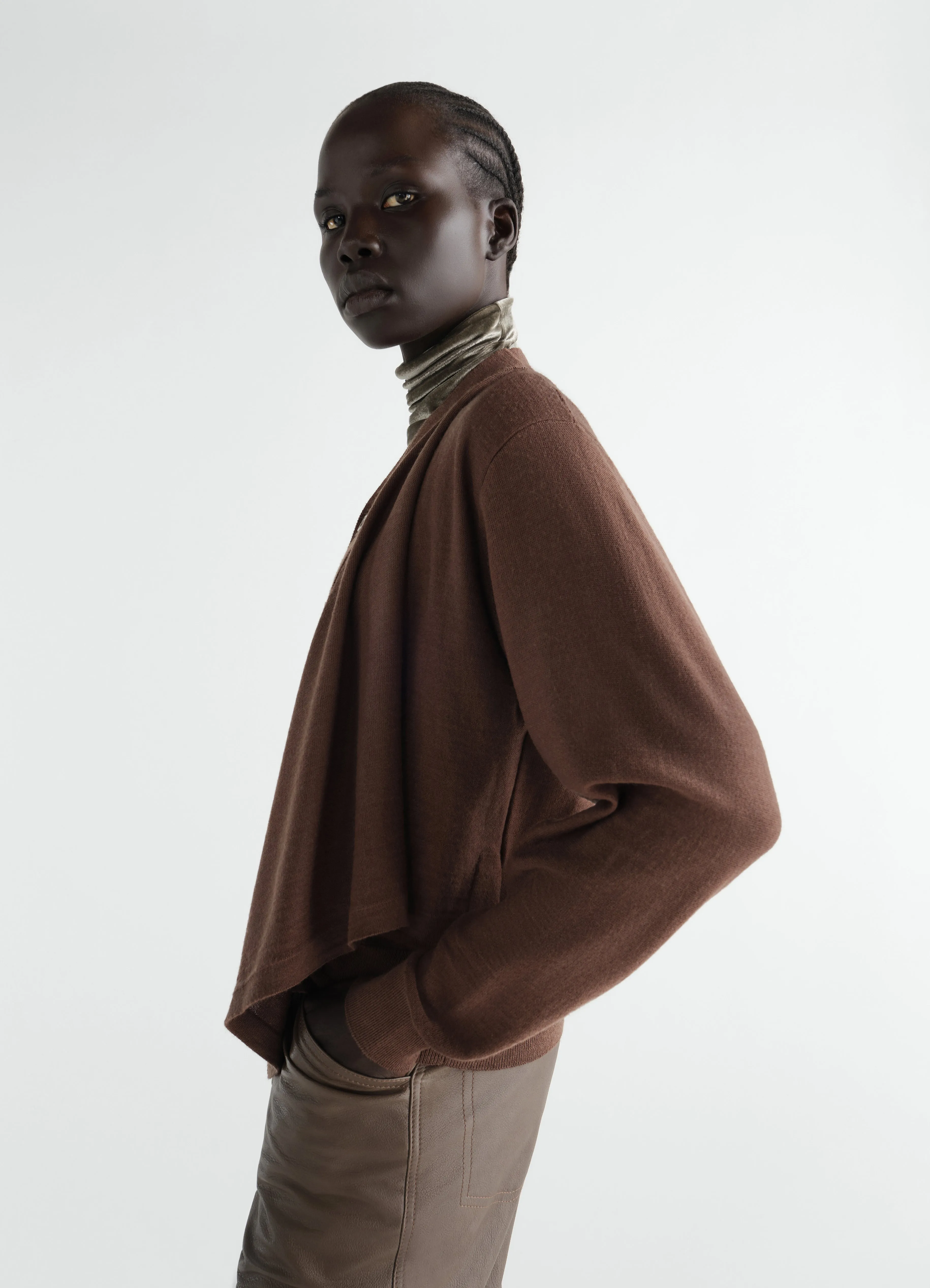 TROMPE-L’ŒIL CARDIGAN IN MERINO WOOL BLEND sold by Lemaire product image thumbnail 3
