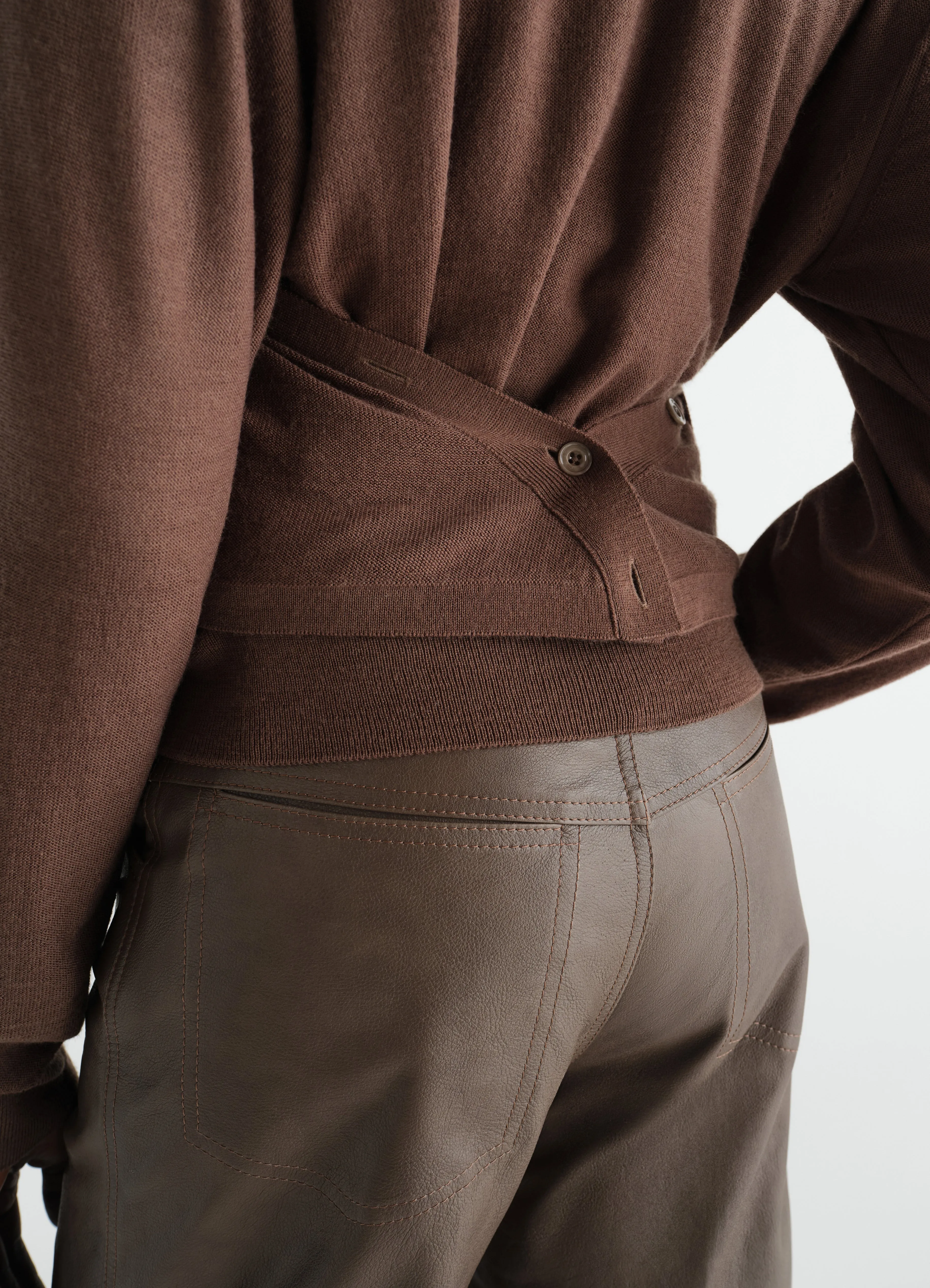 TROMPE-L’ŒIL CARDIGAN IN MERINO WOOL BLEND sold by Lemaire product image thumbnail 4