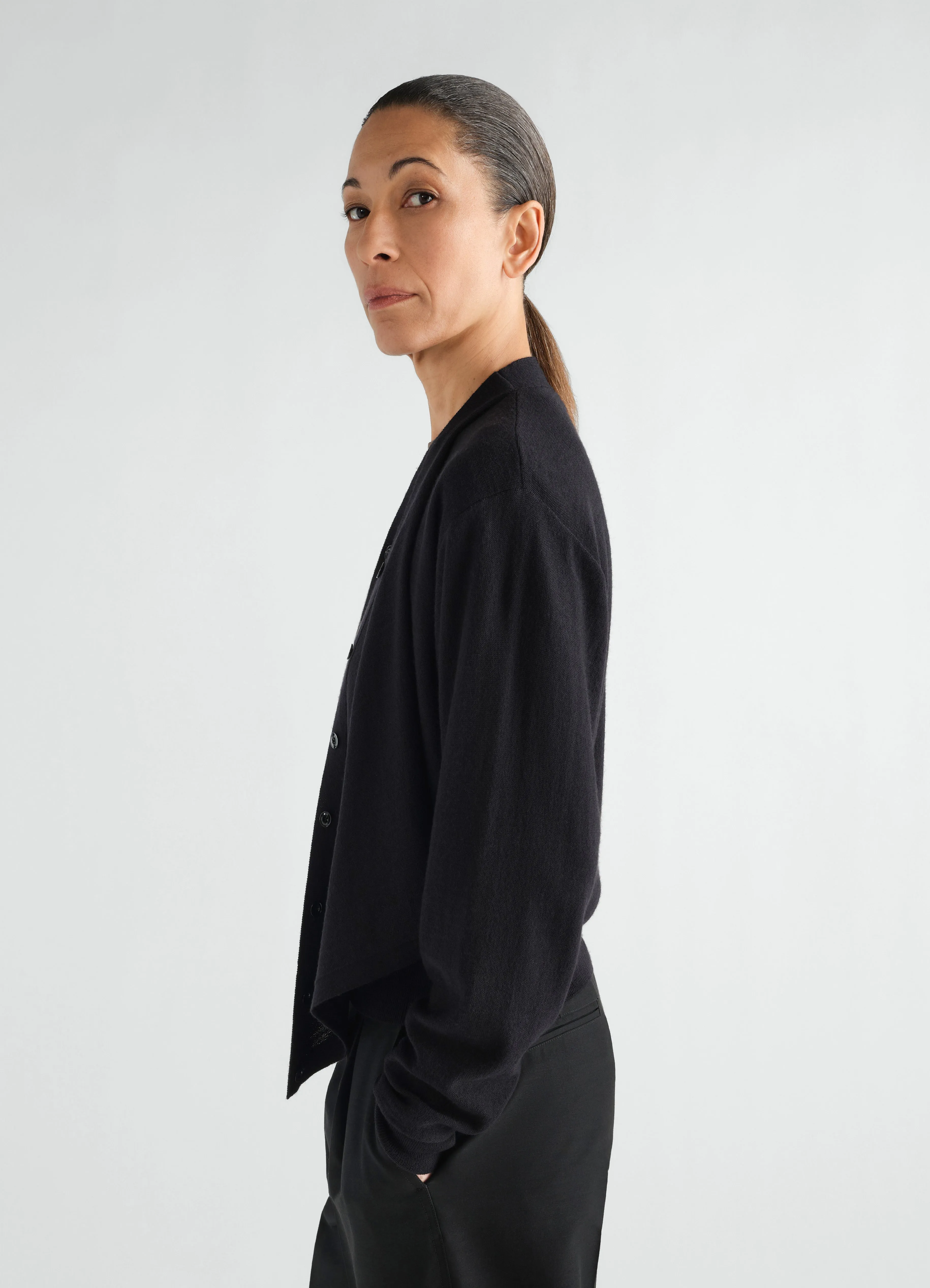 TROMPE-L’ŒIL CARDIGAN IN MERINO WOOL BLEND sold by Lemaire product image thumbnail 3