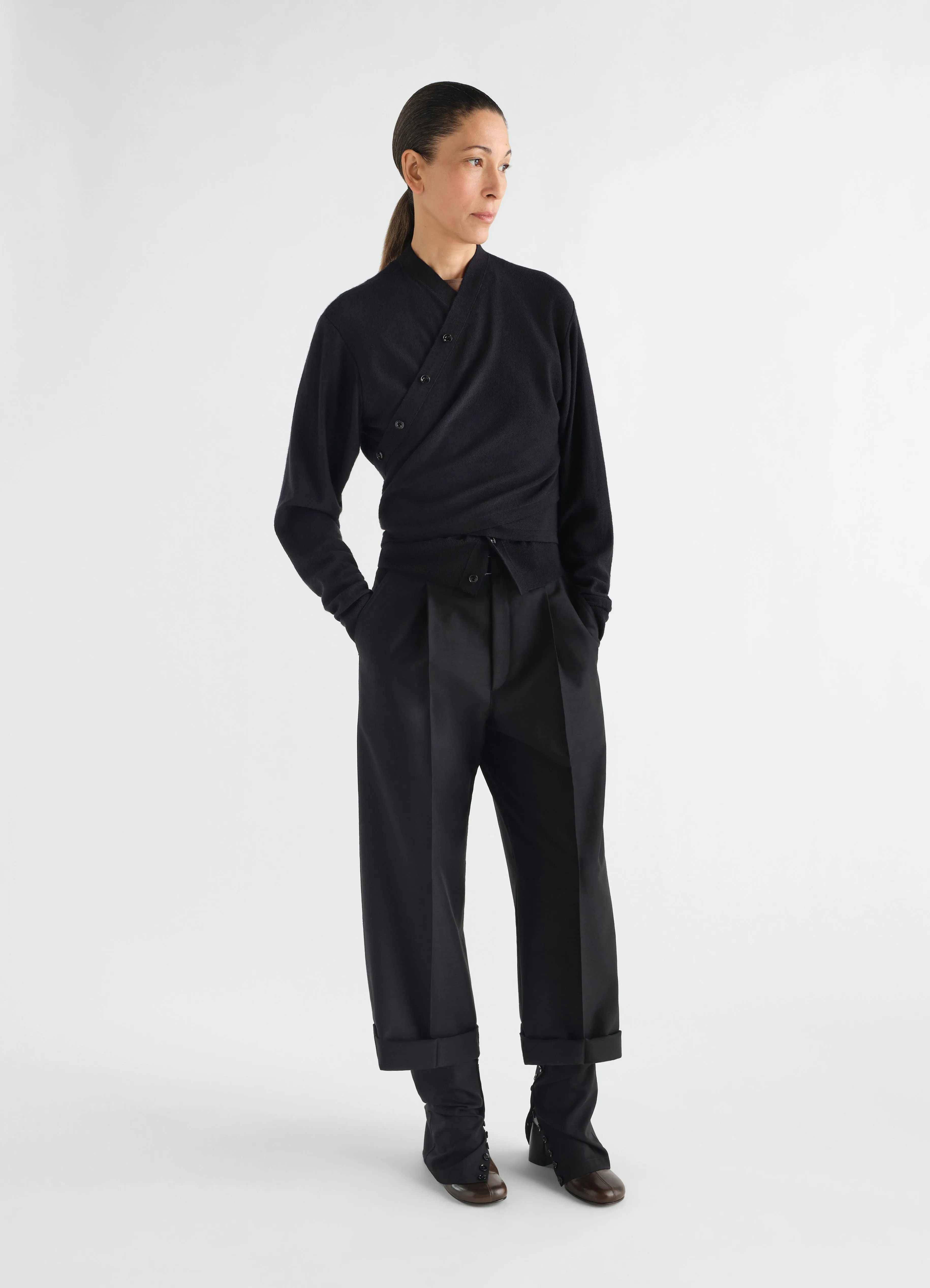 TROMPE-L’ŒIL CARDIGAN IN MERINO WOOL BLEND sold by Lemaire product image thumbnail 2