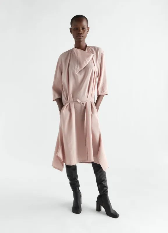 SOFT-COLLAR DRESS IN DRY SILK made by Lemaire