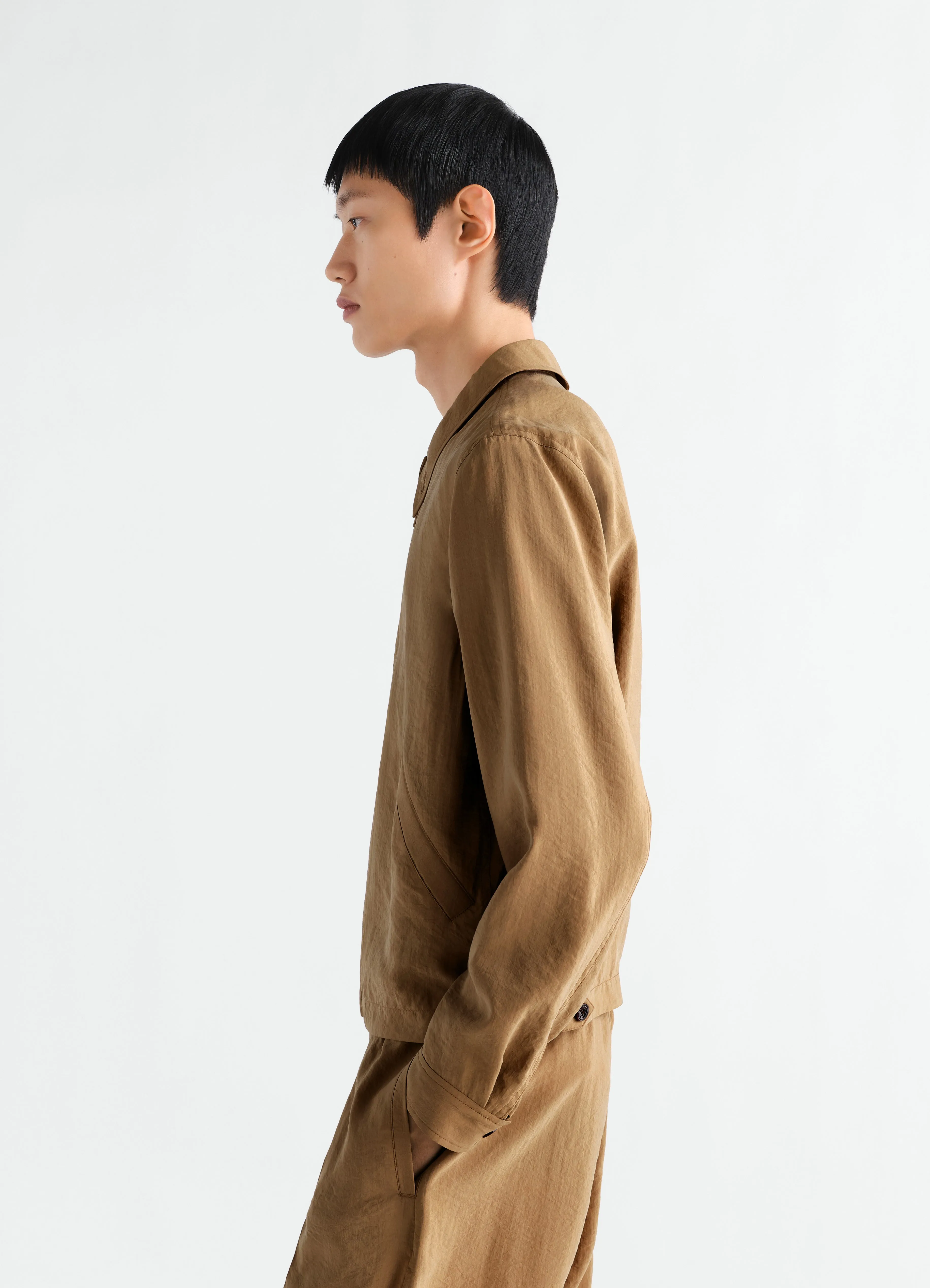 LIGHT ZIPPED BLOUSON IN DRY SILK sold by Lemaire product image thumbnail 3