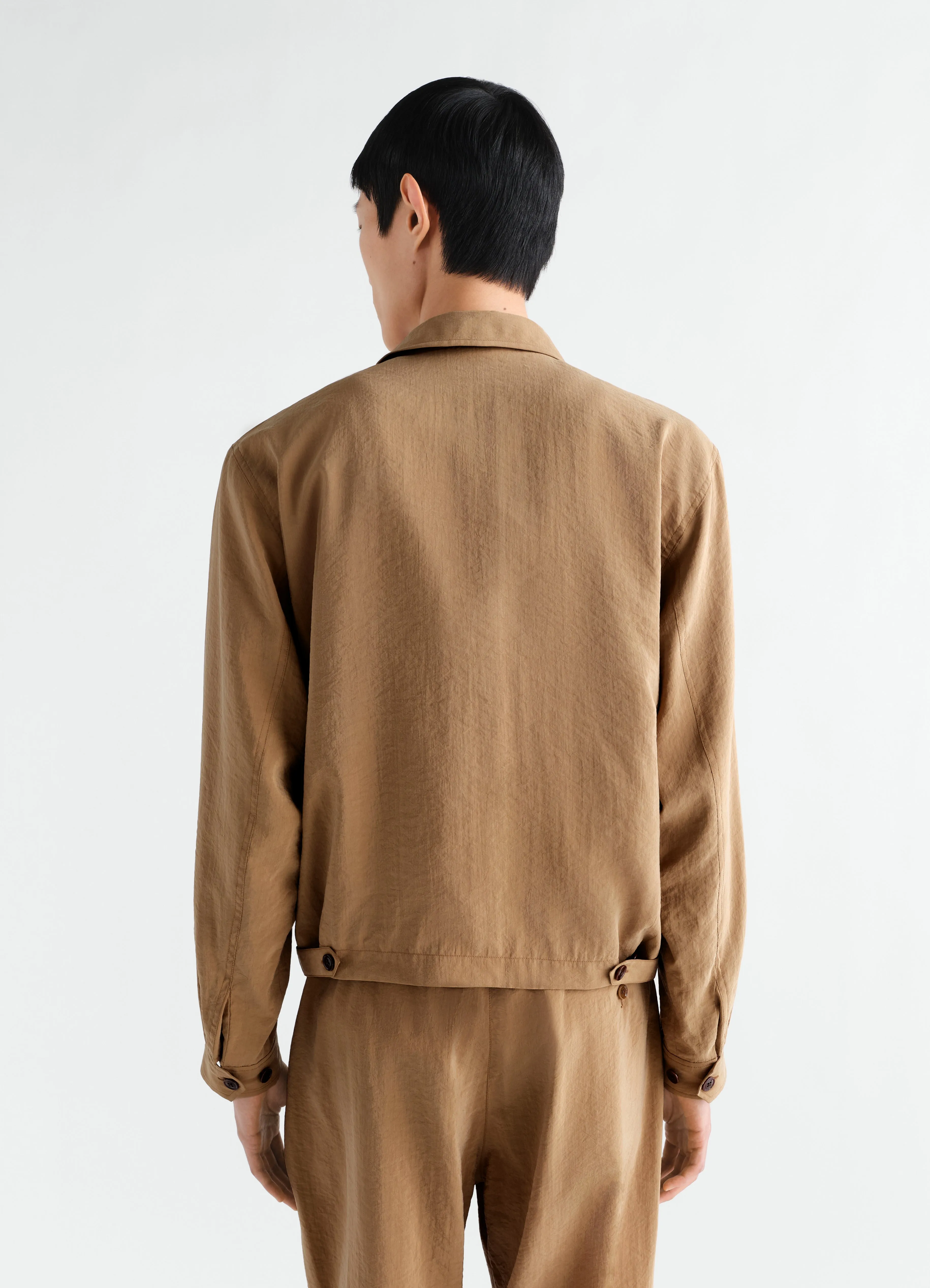 LIGHT ZIPPED BLOUSON IN DRY SILK sold by Lemaire product image thumbnail 5