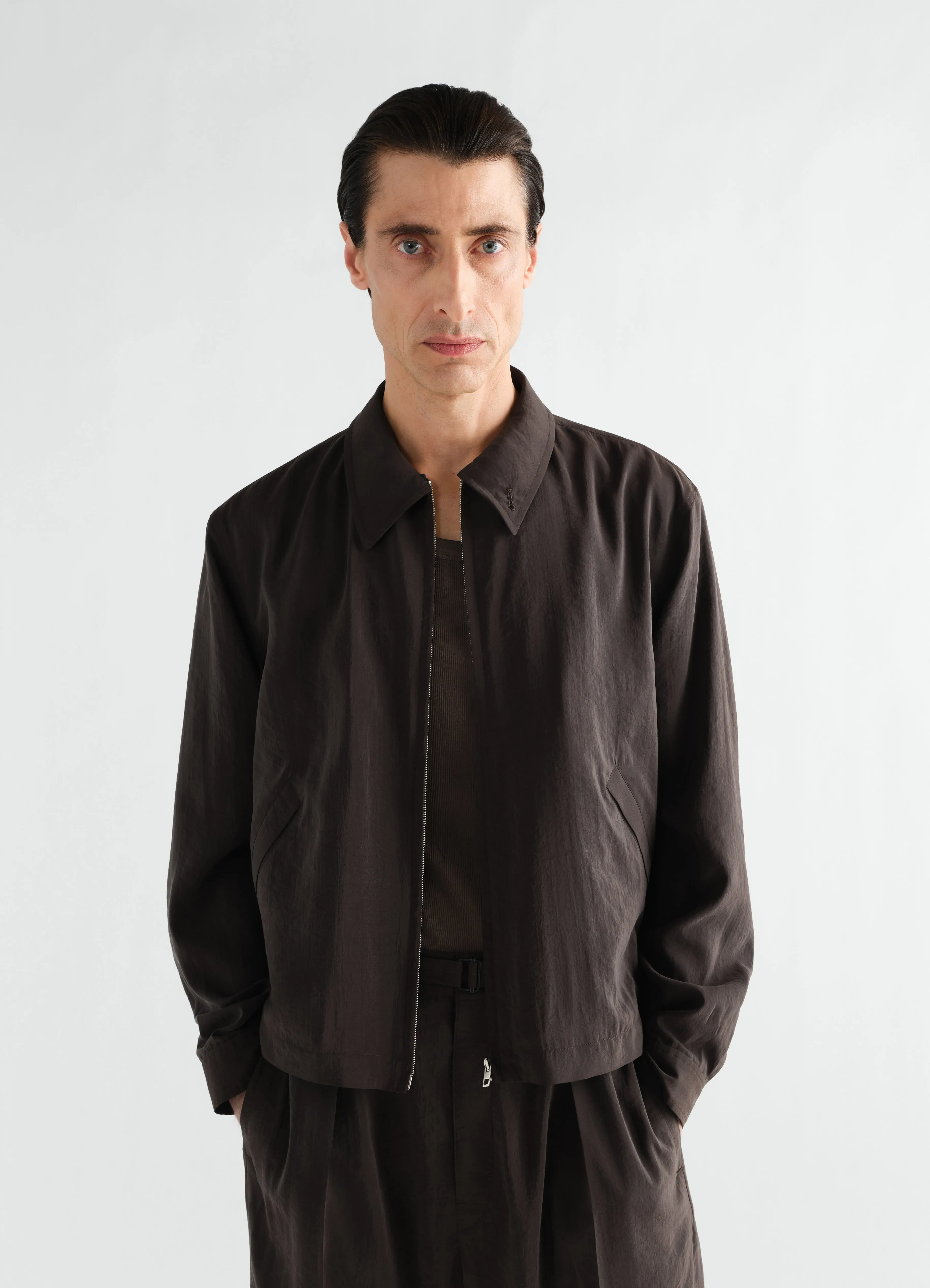 LIGHT ZIPPED BLOUSON IN DRY SILK sold by Lemaire