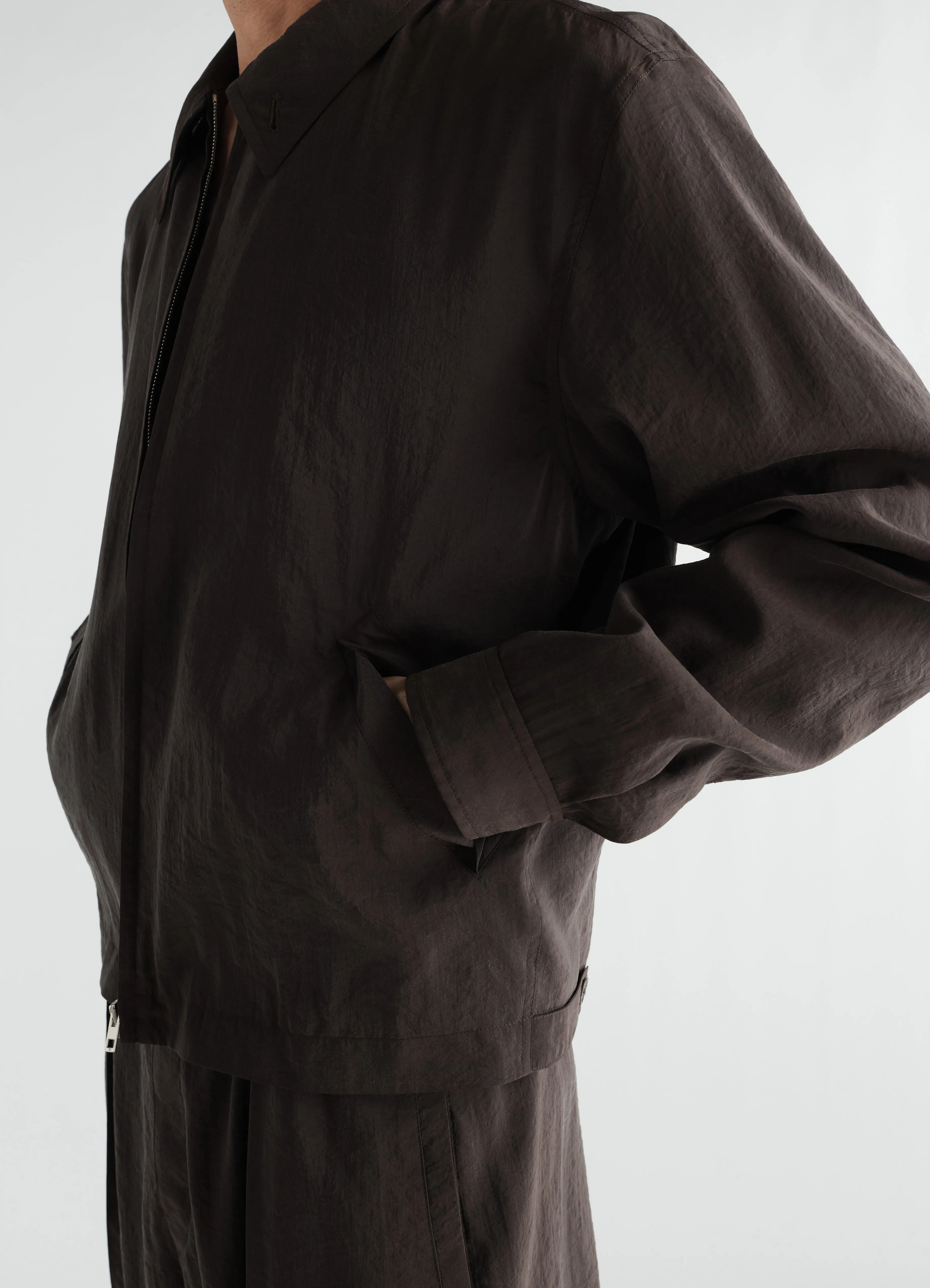 LIGHT ZIPPED BLOUSON IN DRY SILK sold by Lemaire product image thumbnail 5