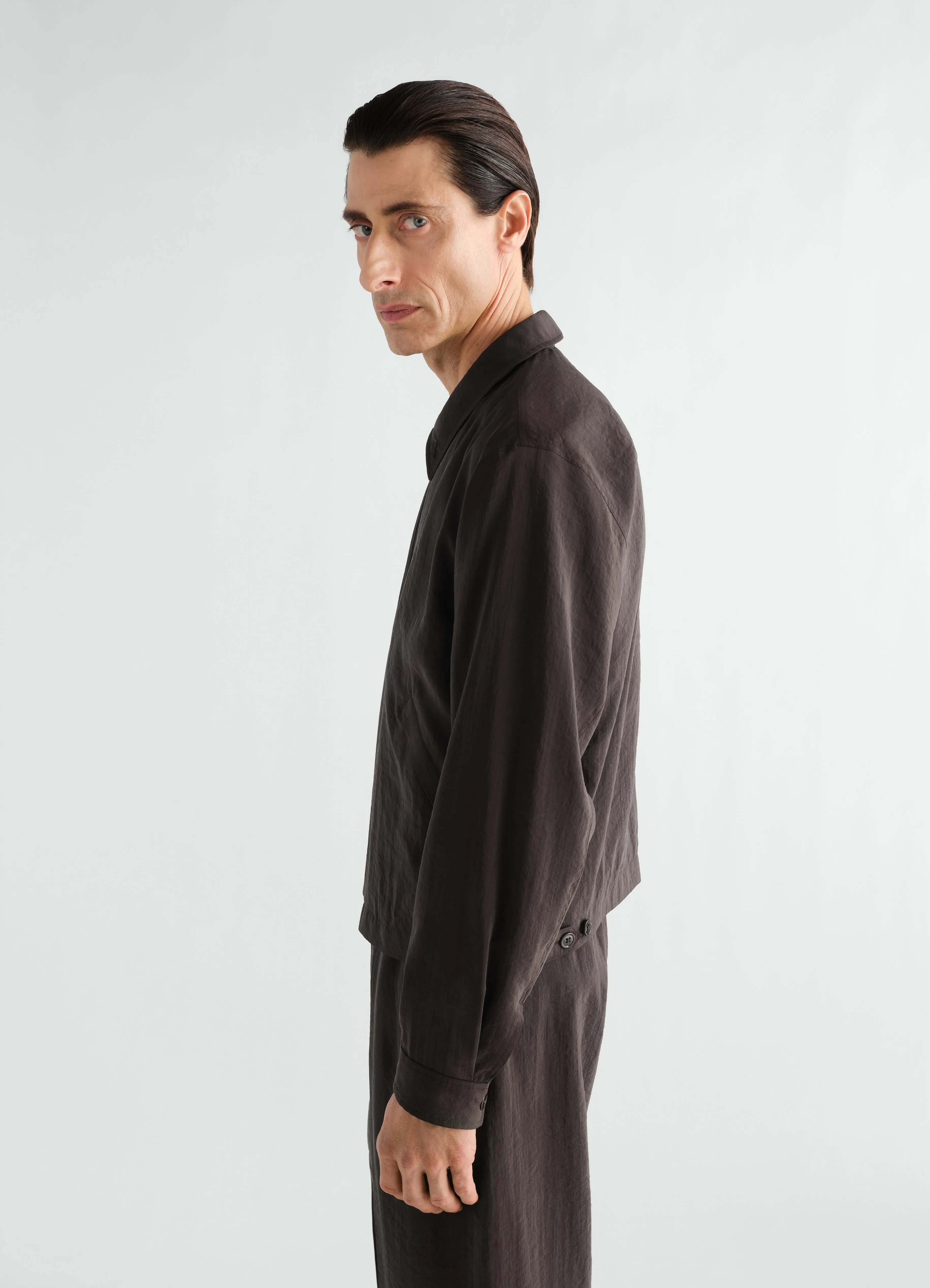 LIGHT ZIPPED BLOUSON IN DRY SILK sold by Lemaire product image thumbnail 3