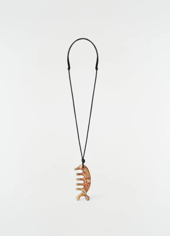 BELUGA GUA SHA NECKLACE IN YELLOW JASPER made by Lemaire