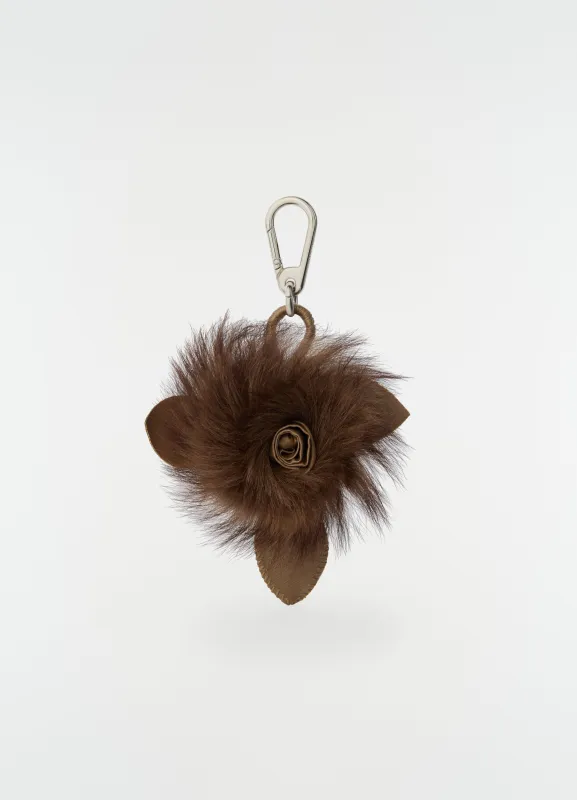 FUZZY ROSE CHARM IN LAMBSKIN SHEARLING made by Lemaire