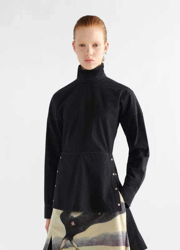 PRESS-STUD BIB TOP IN COTTON CREPE made by Lemaire